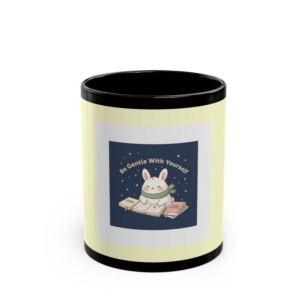 Rabbit Black Mug 11oz – Be Gentle With Yourself