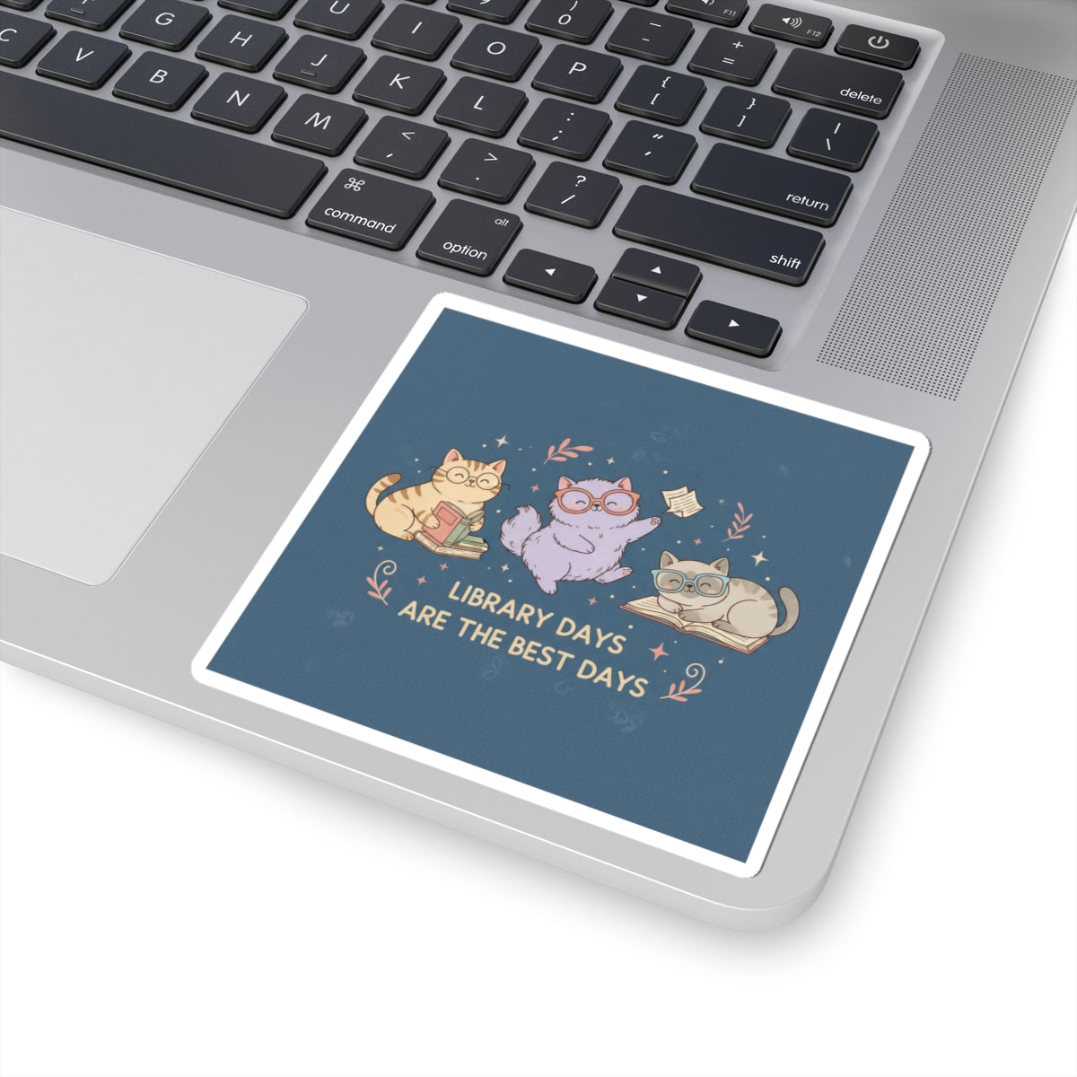 Cats With Glasses Kiss-Cut Sticker – Library Days Are the Best Days