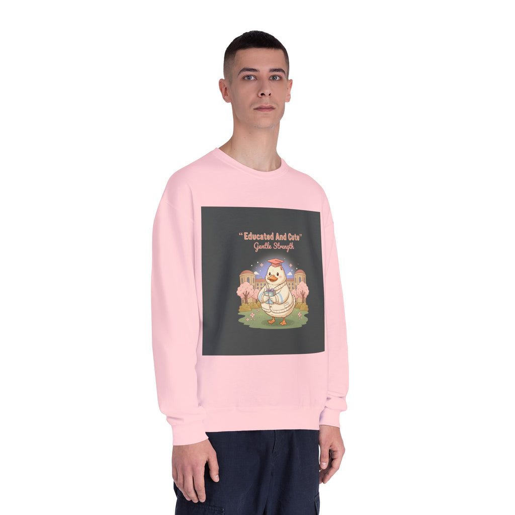 Duck In A Cardigan Crewneck Sweatshirt – Educated and Cute Gentle Strength