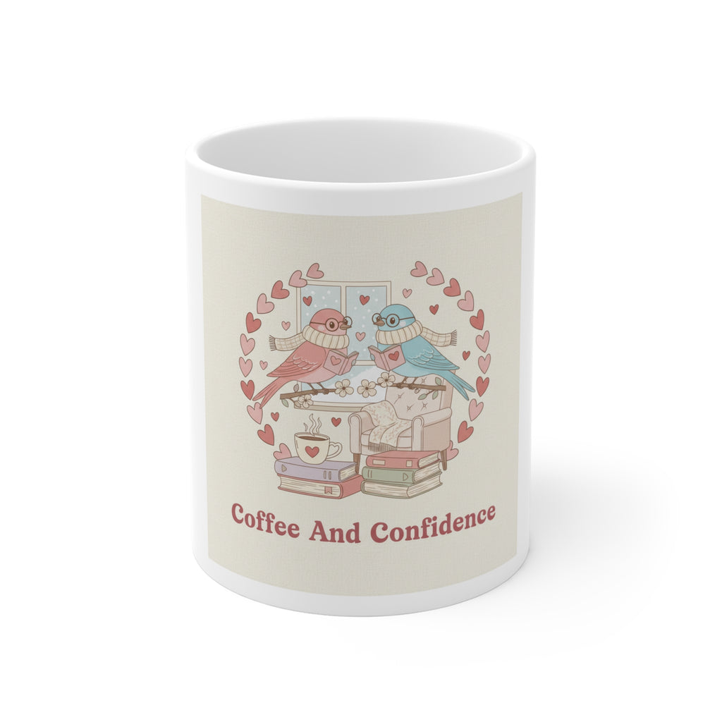 Coffee And Confidence Birds Mug 11oz