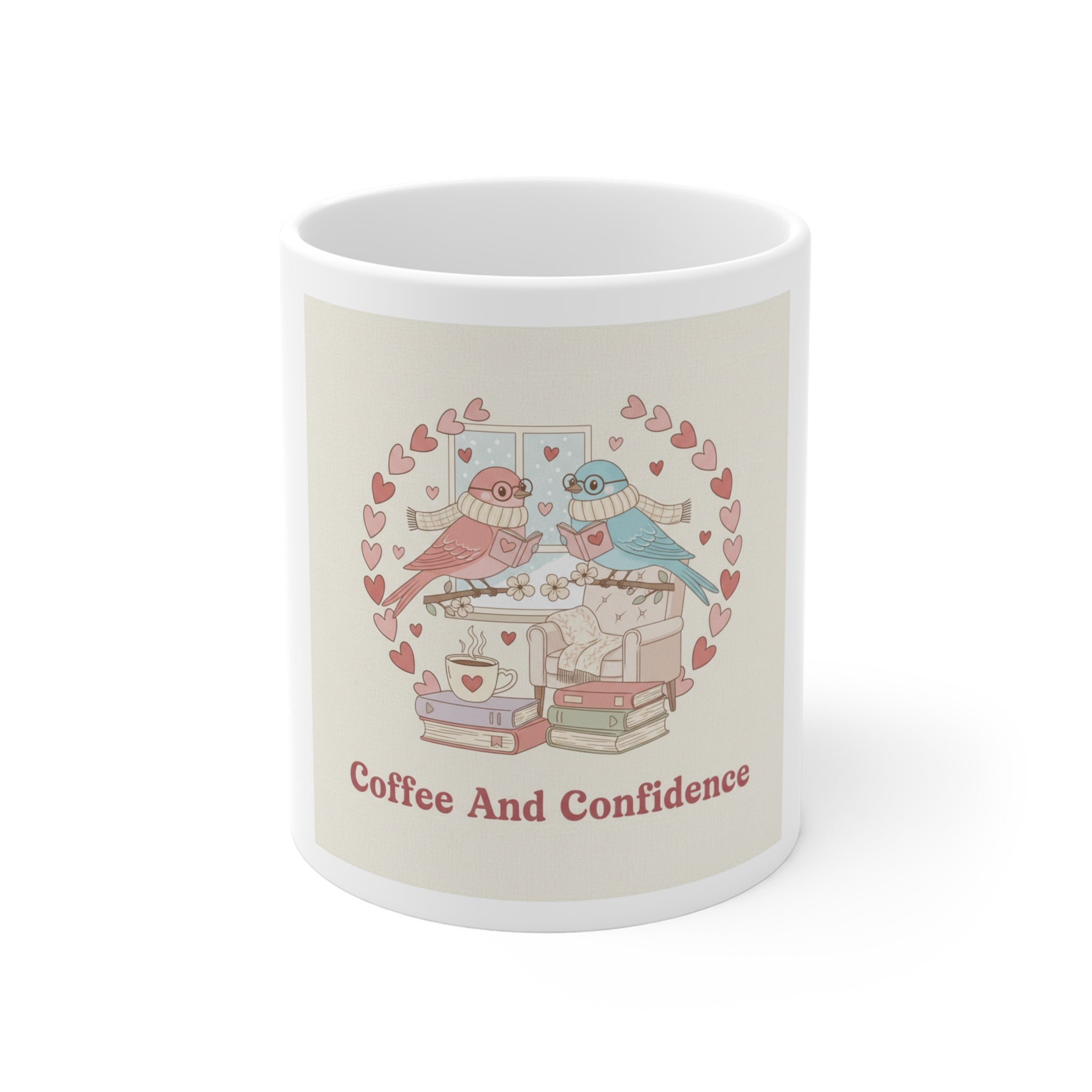 Coffee And Confidence Birds Mug 11oz
