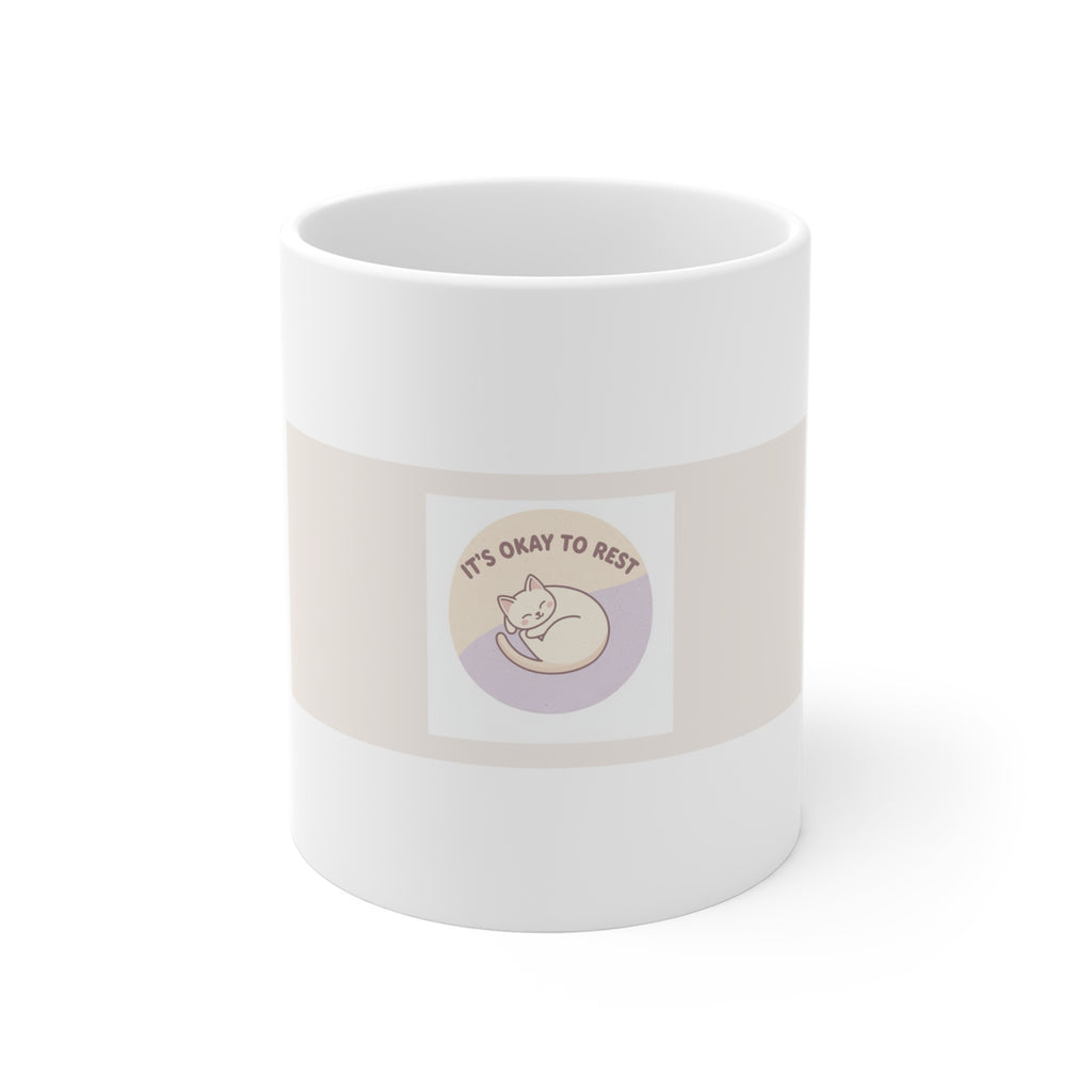 "IT'S OKAY TO REST" Black Cat Mug | College Girl Gift | Fashion | KayKay Classics