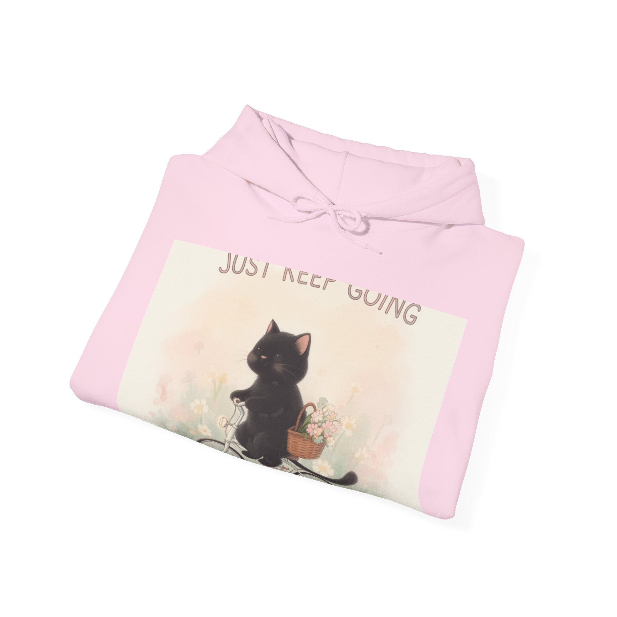 "JUST KEEP GOING" Black Cat Hoodie | College Girl Gift | Fashion | KayKay Classics