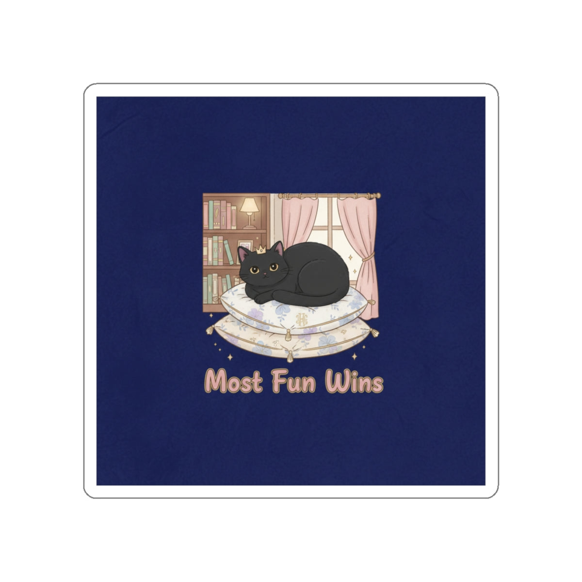 Black Cat Die-Cut Sticker – Most Fun Wins