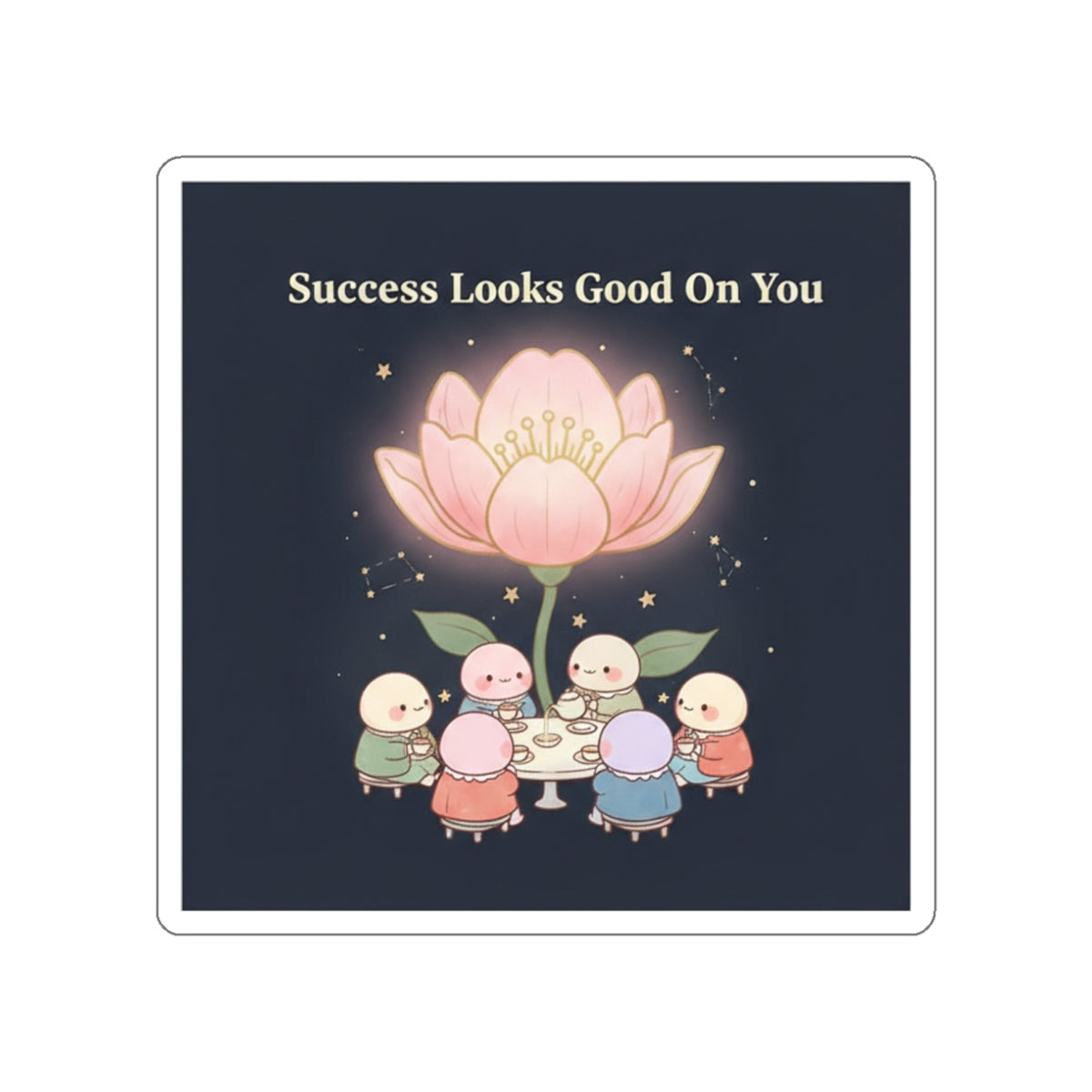 Tiny Chibi Creatures Die-Cut Sticker – Success Looks Good on You