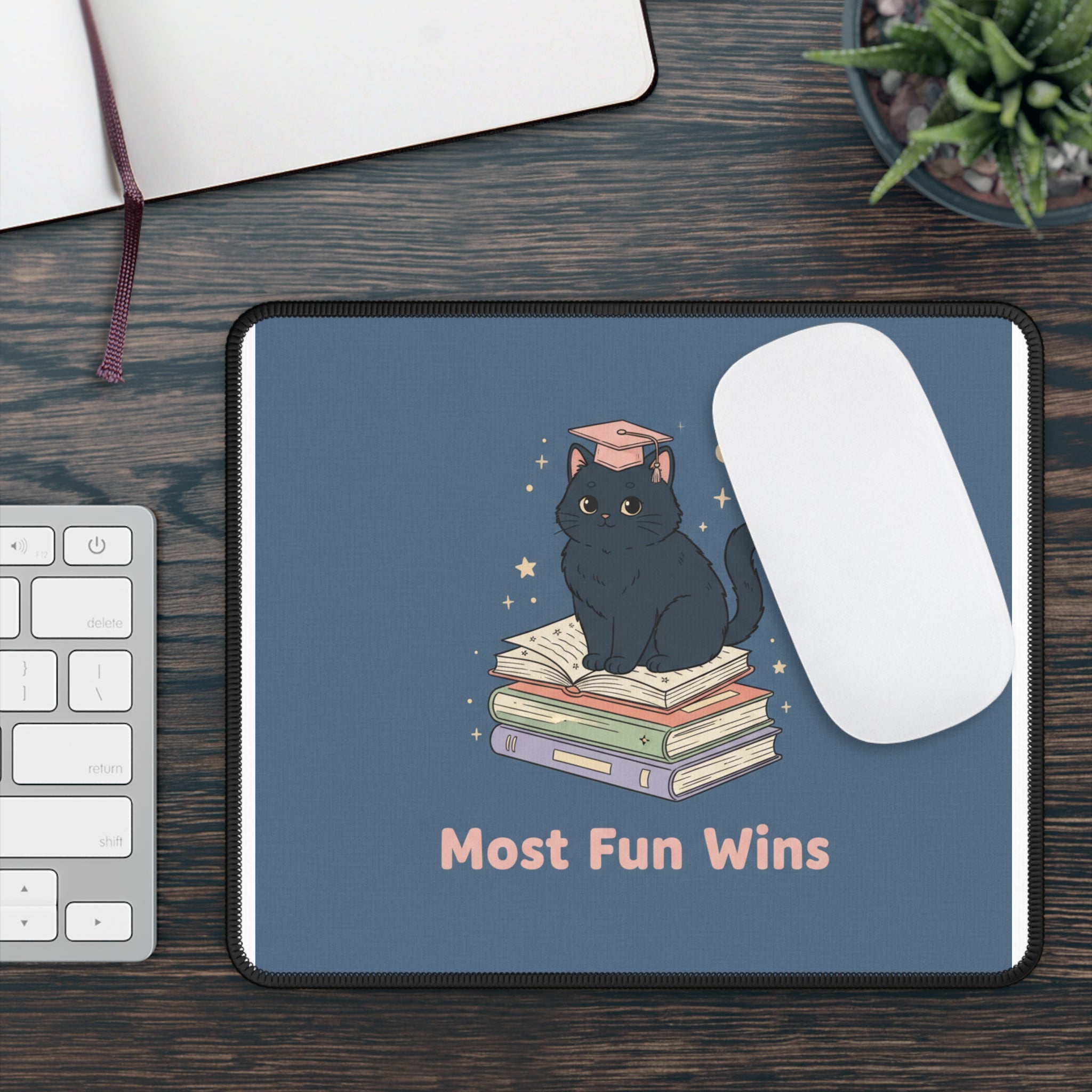 Black Cat Mouse Pad – Most Fun Wins