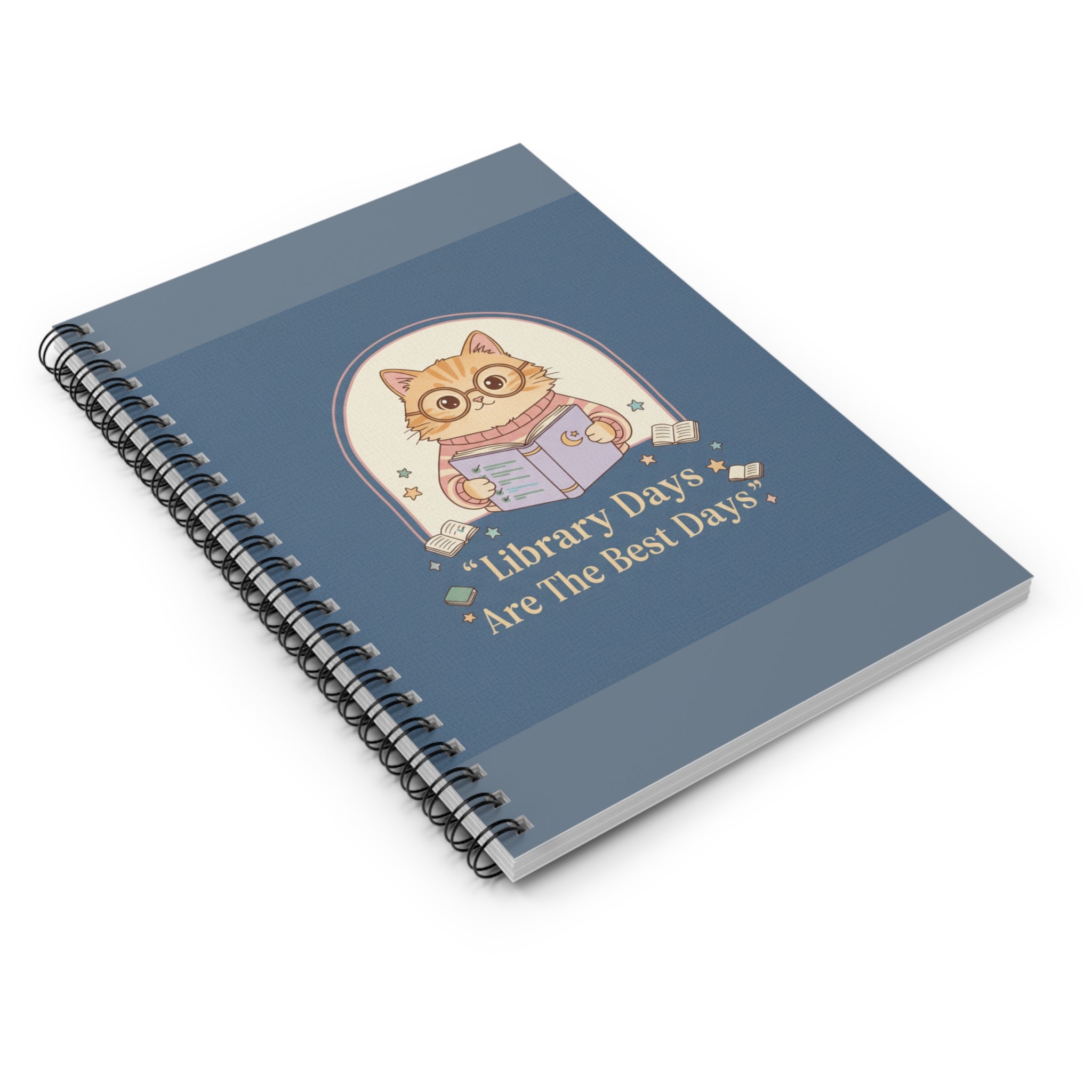 Cat Spiral Notebook – Library Days Are the Best Days