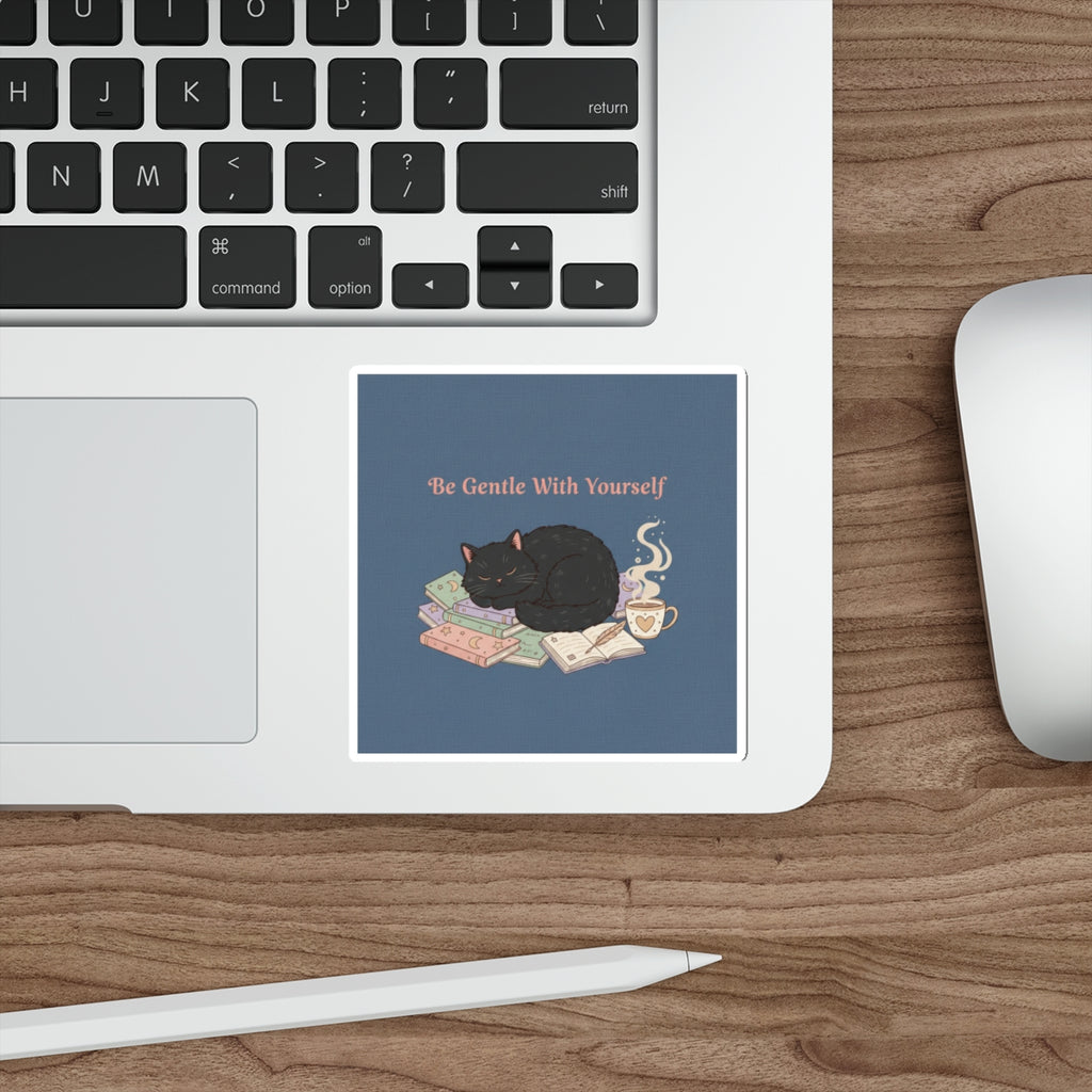 Black Cat Die-Cut Sticker – Be Gentle With Yourself