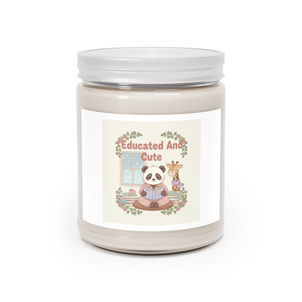 Educated And Cute Panda, giraffe Scented Candle