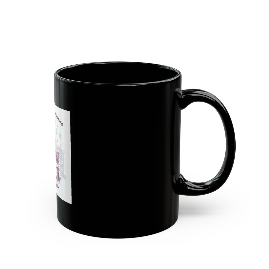 College life: coffee, cramming, and cute chaos Black Mug