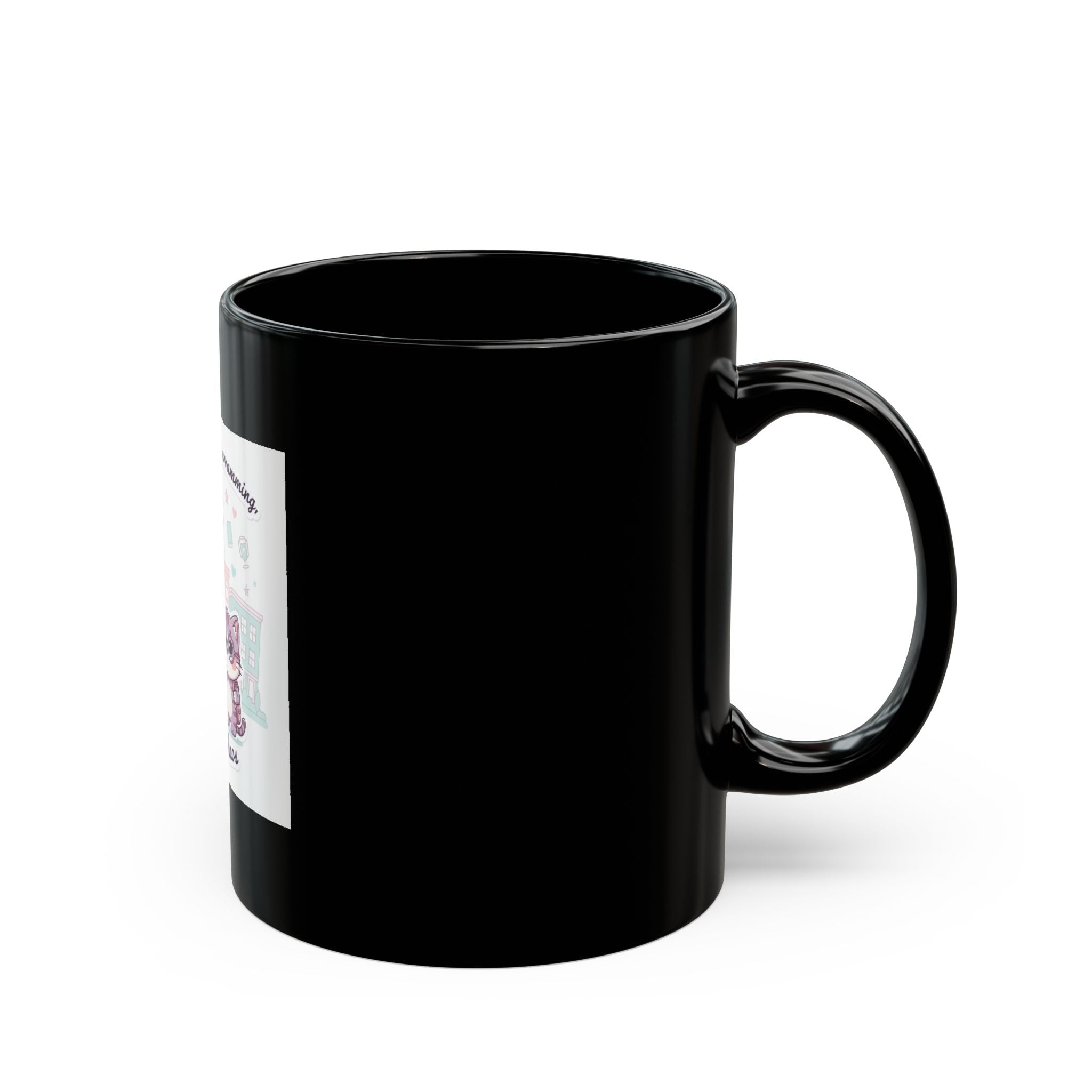 College life: coffee, cramming, and cute chaos Black Mug