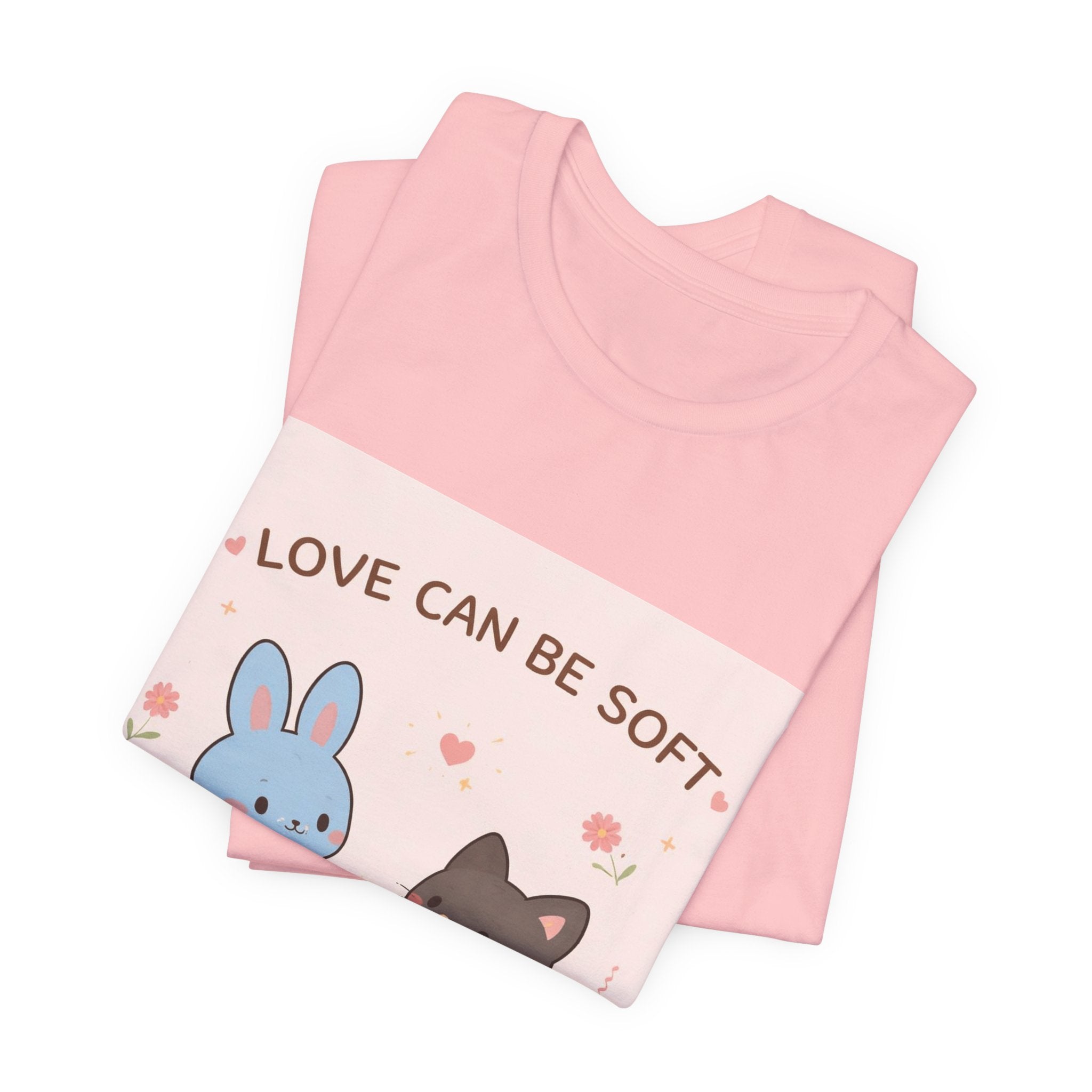 "LOVE CAN BE SOFT" Black Cat Women Tee | College Girl Gift | Fashion | KayKay Classics