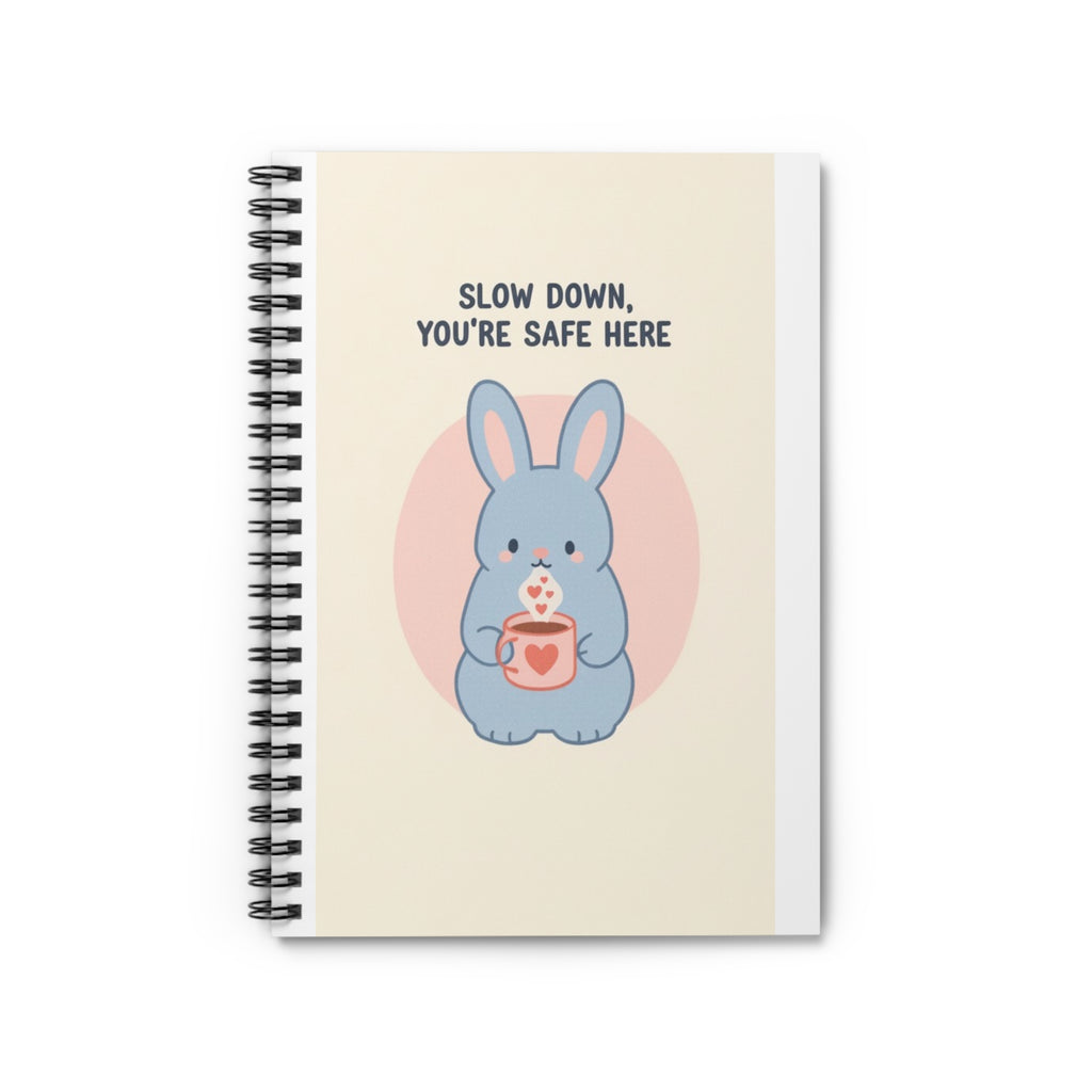 SLOW DOWN, YOURE SAFE HERE Spiral Notebook
