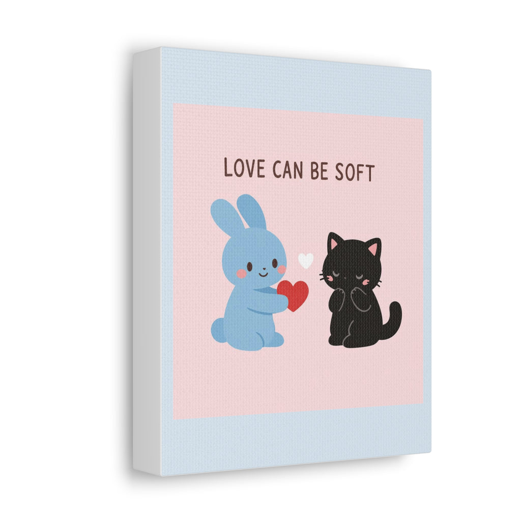 "LOVE CAN BE SOFT" Black Cat Canvas | College Girl Gift | Fashion | KayKay Classics
