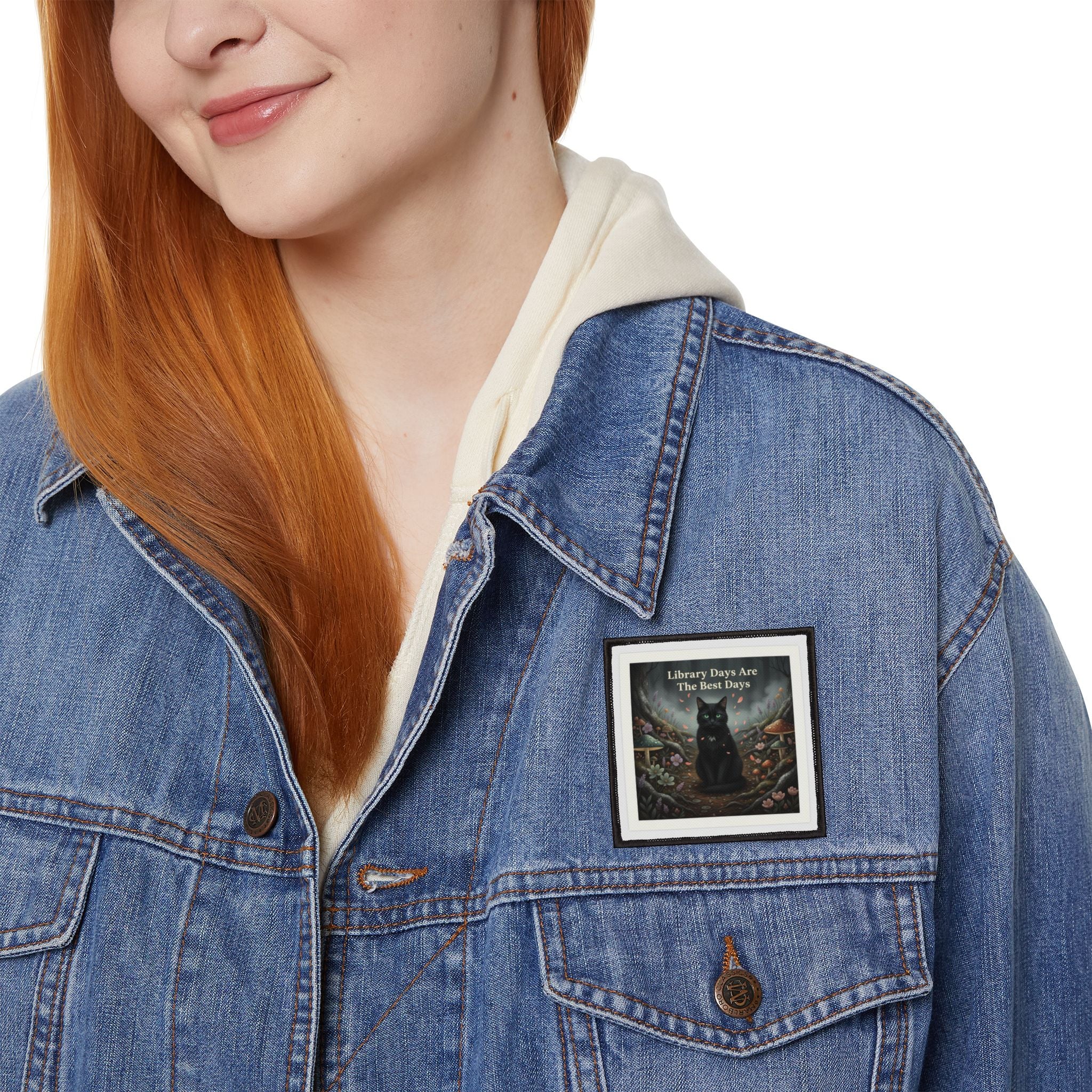 Cat Iron-On Patch – Library Days Are the Best Days