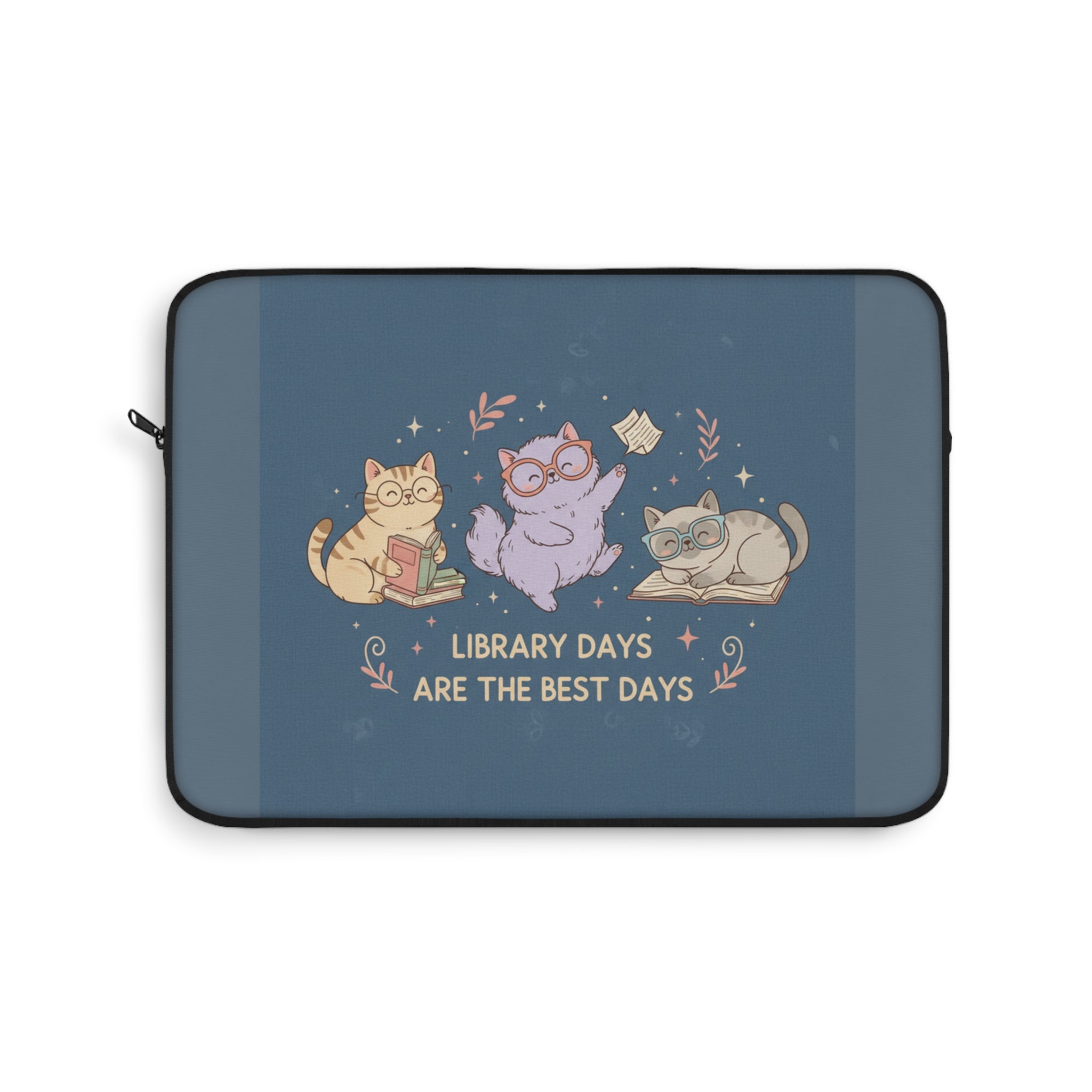 Cats With Glasses Laptop Sleeve – Library Days Are the Best Days