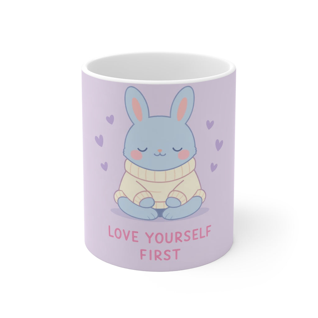 "LOVE YOURSELF FIRST" Black Cat Mug | Trendy Gift for Her | Drinkware | KayKay Classics