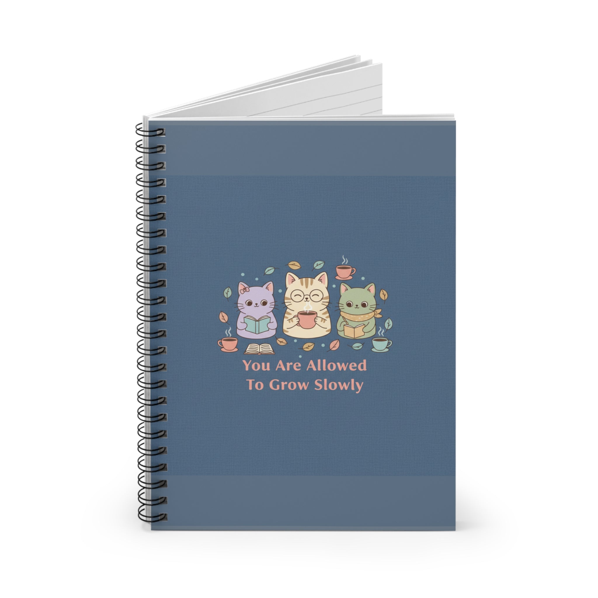 Cats With Glasses Spiral Notebook – You Are Allowed to Grow Slowly
