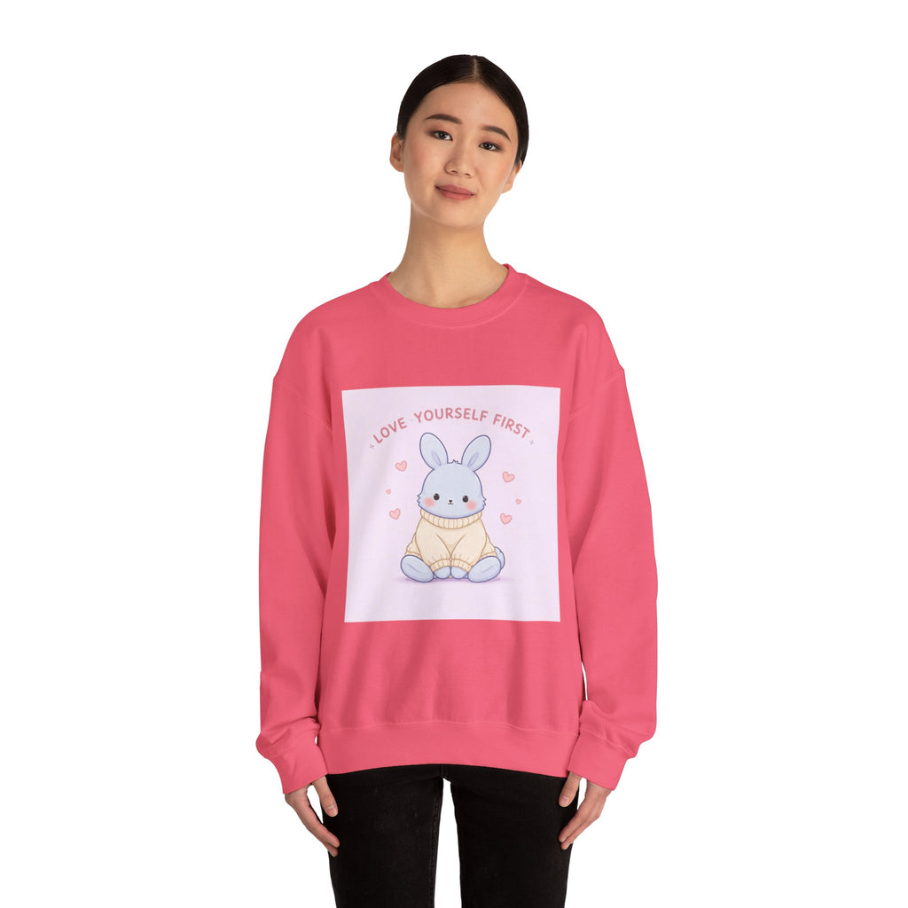 "LOVE YOURSELF FIRST" Black Cat Crewneck | College Girl Gift | Fashion | KayKay Classics