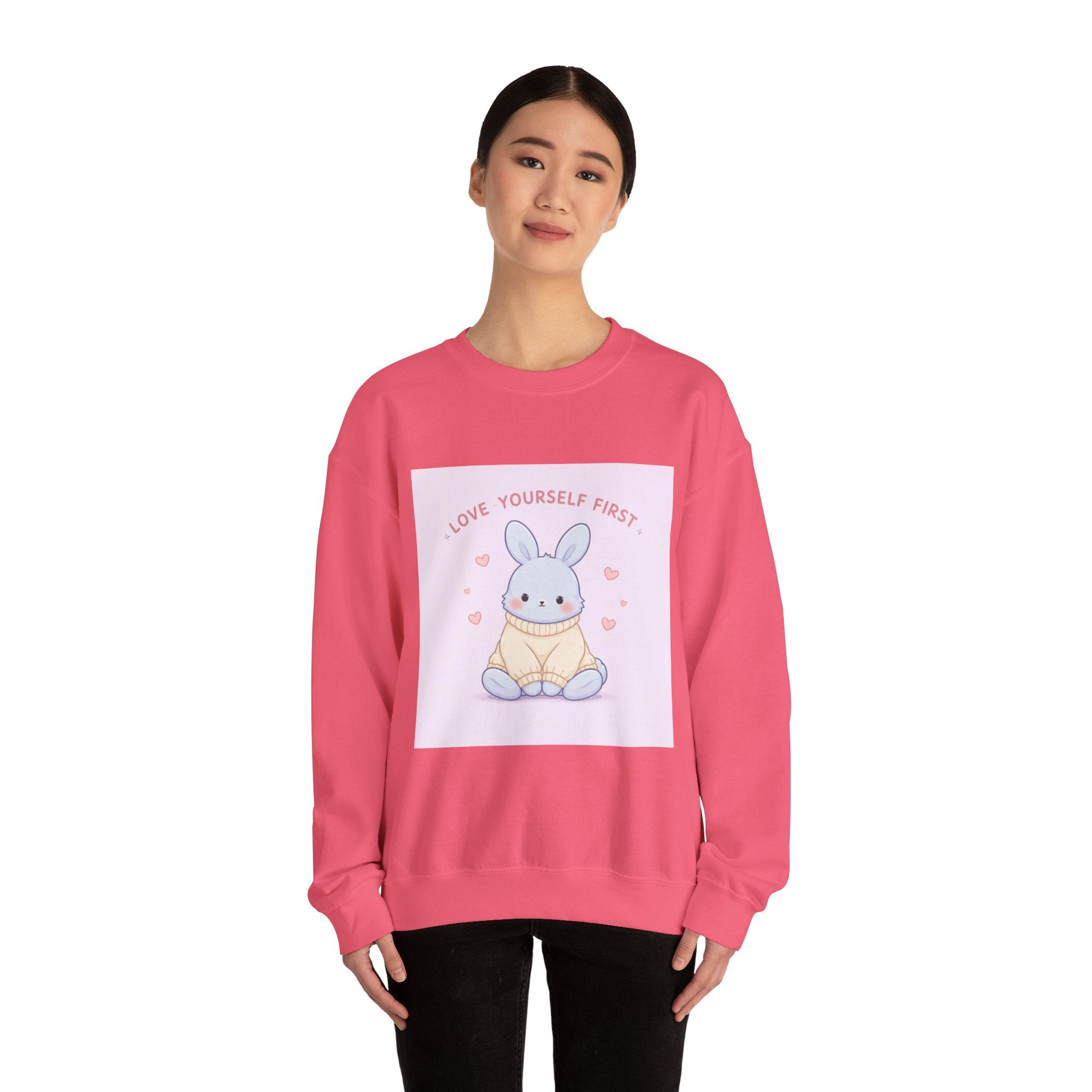 "LOVE YOURSELF FIRST" Black Cat Crewneck | College Girl Gift | Fashion | KayKay Classics