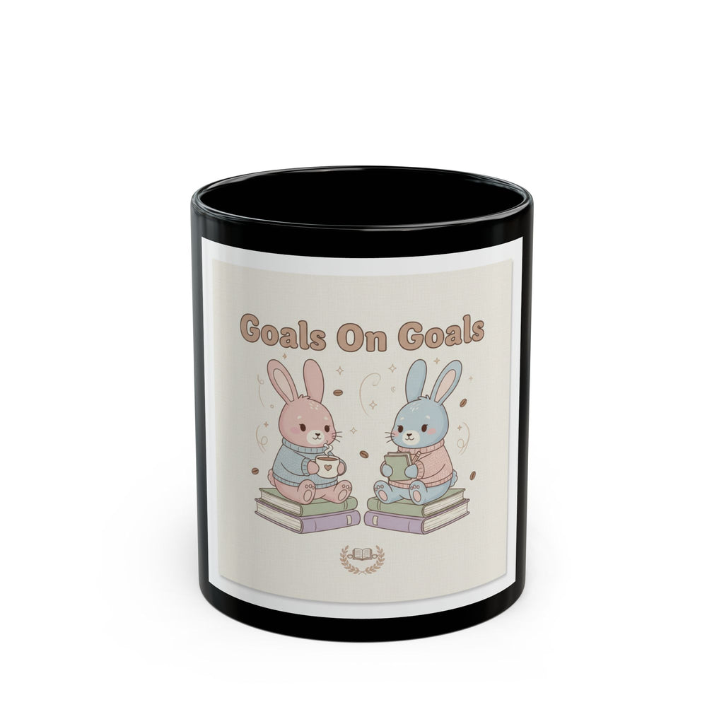 Goals On Goals Rabbit Black Mug 11oz