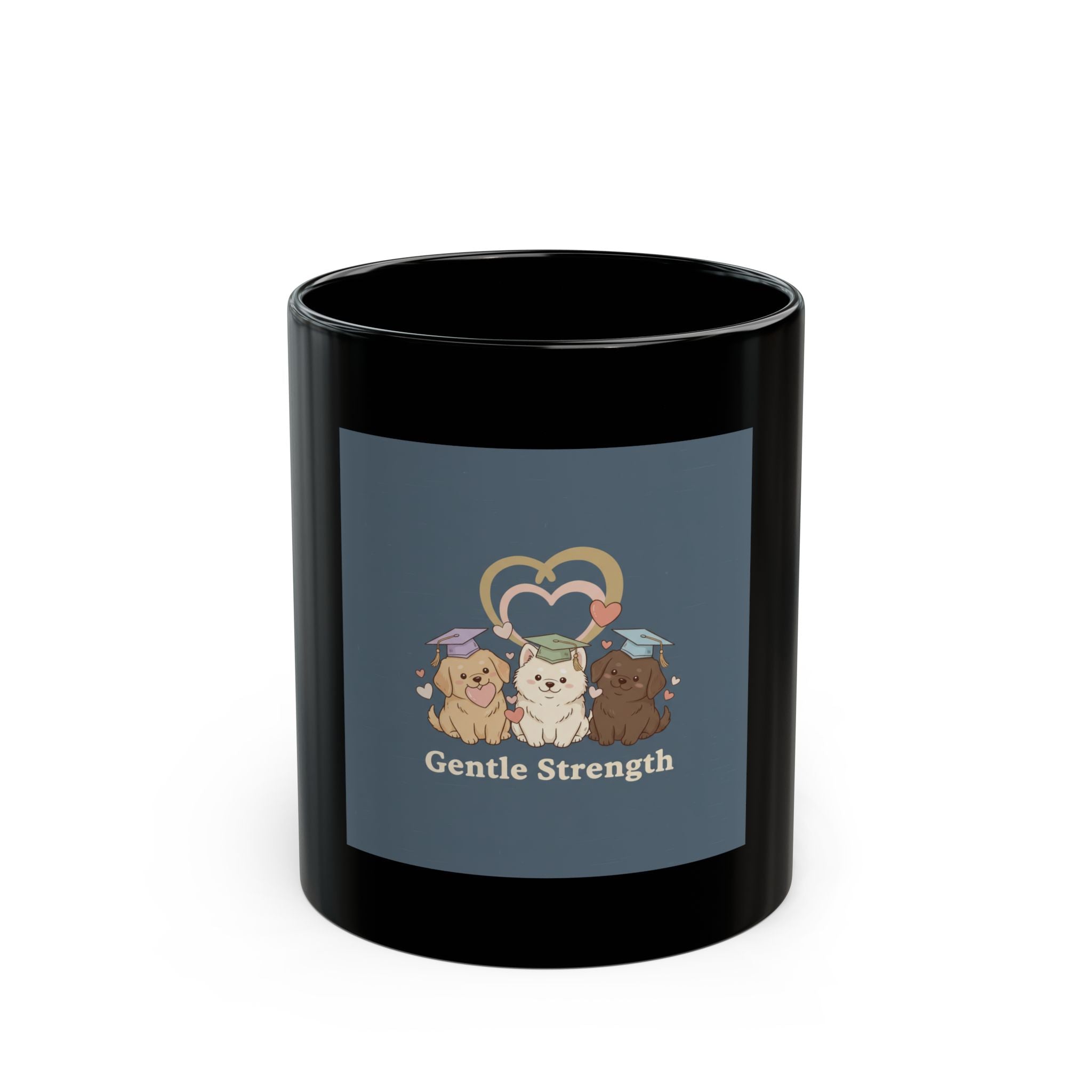 Gentle Strength Dog Black Mug 11oz