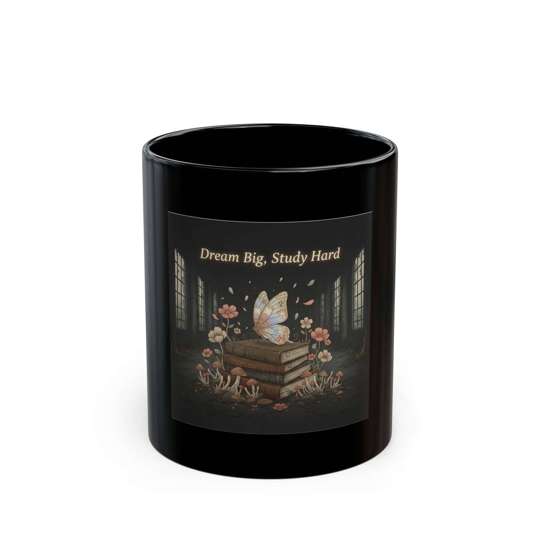 Bunny Black Mug 11oz – Dream Big Study Hard