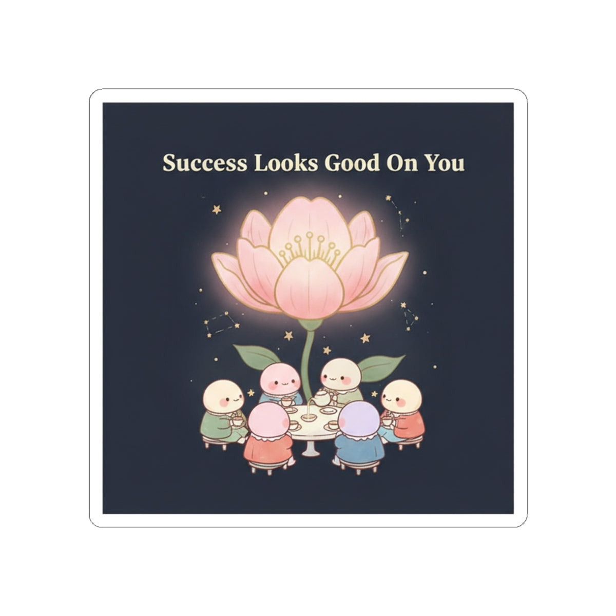 Tiny Chibi Creatures Kiss-Cut Sticker – Success Looks Good on You
