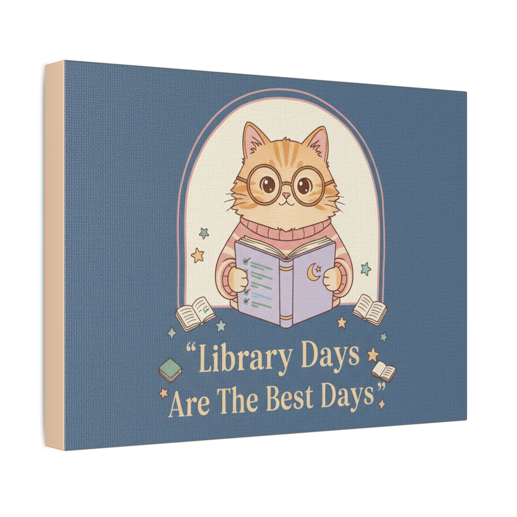 Cat Canvas Print – Library Days Are the Best Days