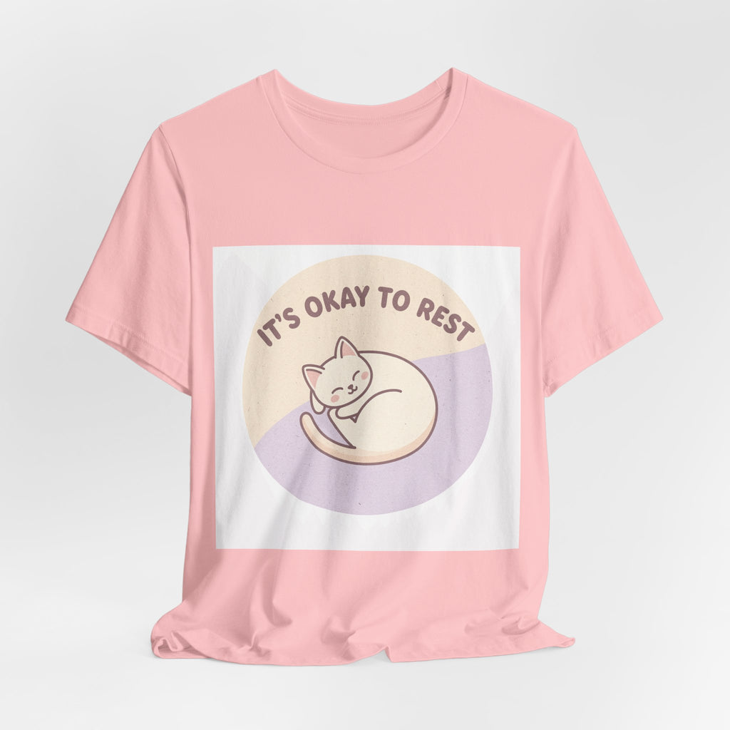 "IT'S OKAY TO REST" Black Cat Women Tee | College Girl Gift | Fashion | KayKay Classics