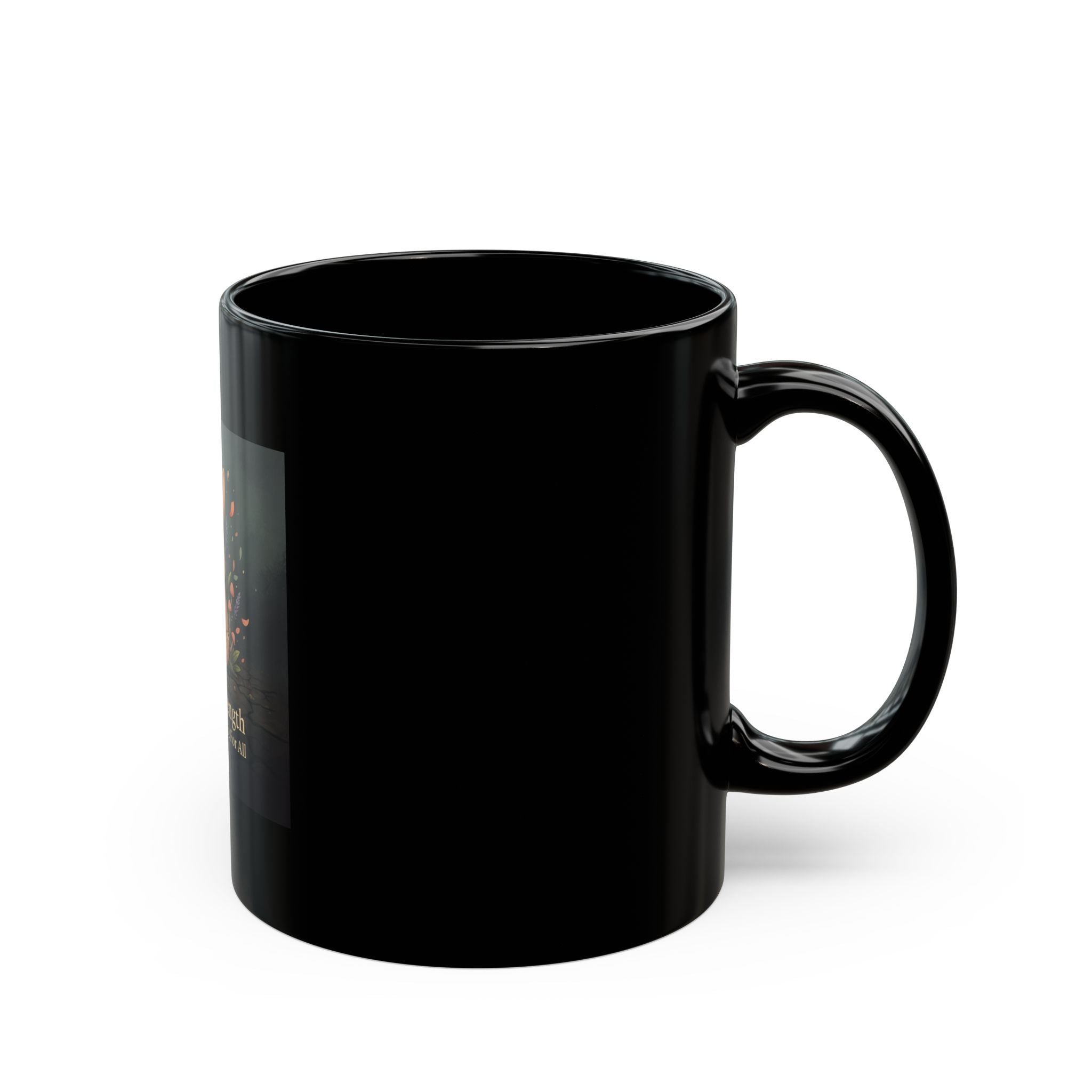 Bunny Black Mug 11oz – Gentle Strength Liberty and Justice for