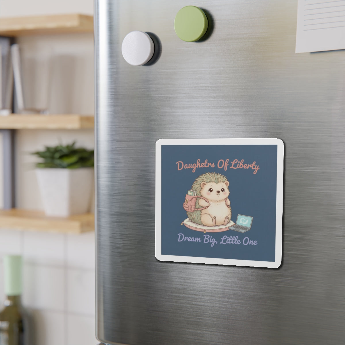 Hedgehog With Tiny Backpack Die-Cut Magnet – Daughters of Liberty Dream Big Little on