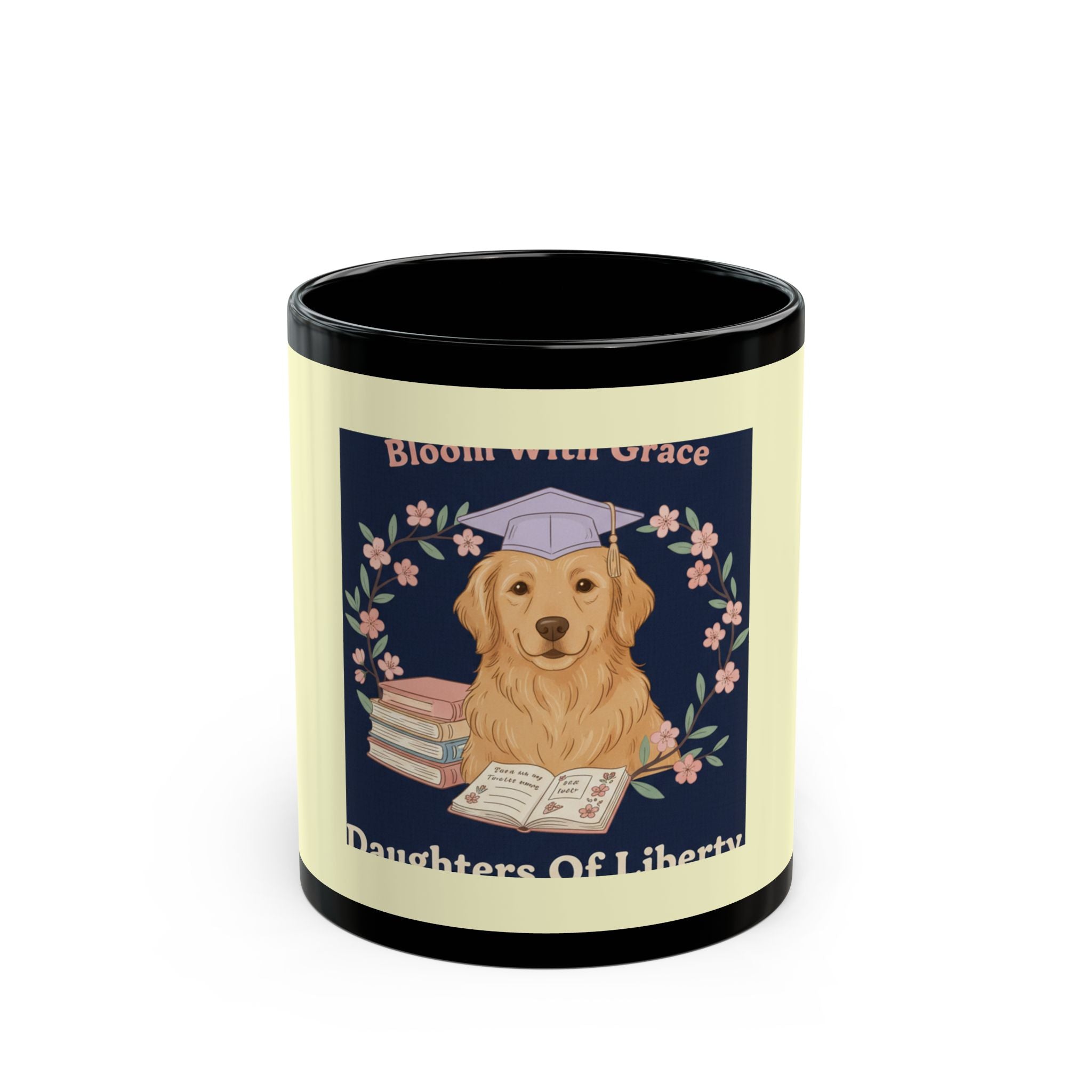 Golden Retriever Black Mug 11oz – Bloom With Grace