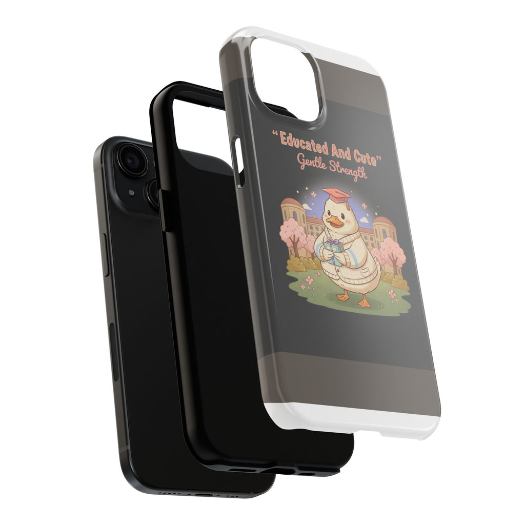 Duck In A Cardigan Tough Phone Case – Educated and Cute Gentle Strength