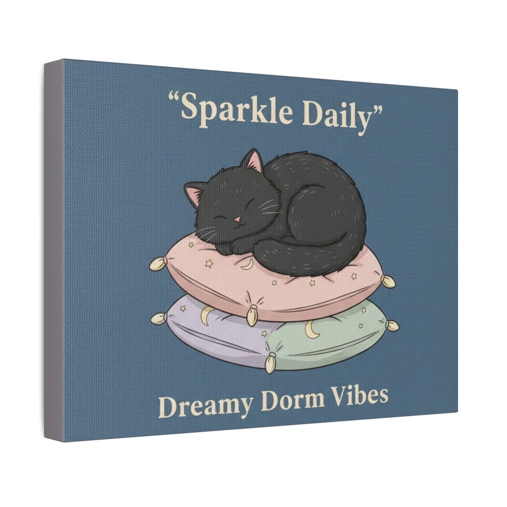 Black Cat Canvas Print – Sparkle Daily Dreamy Dorm Vibes