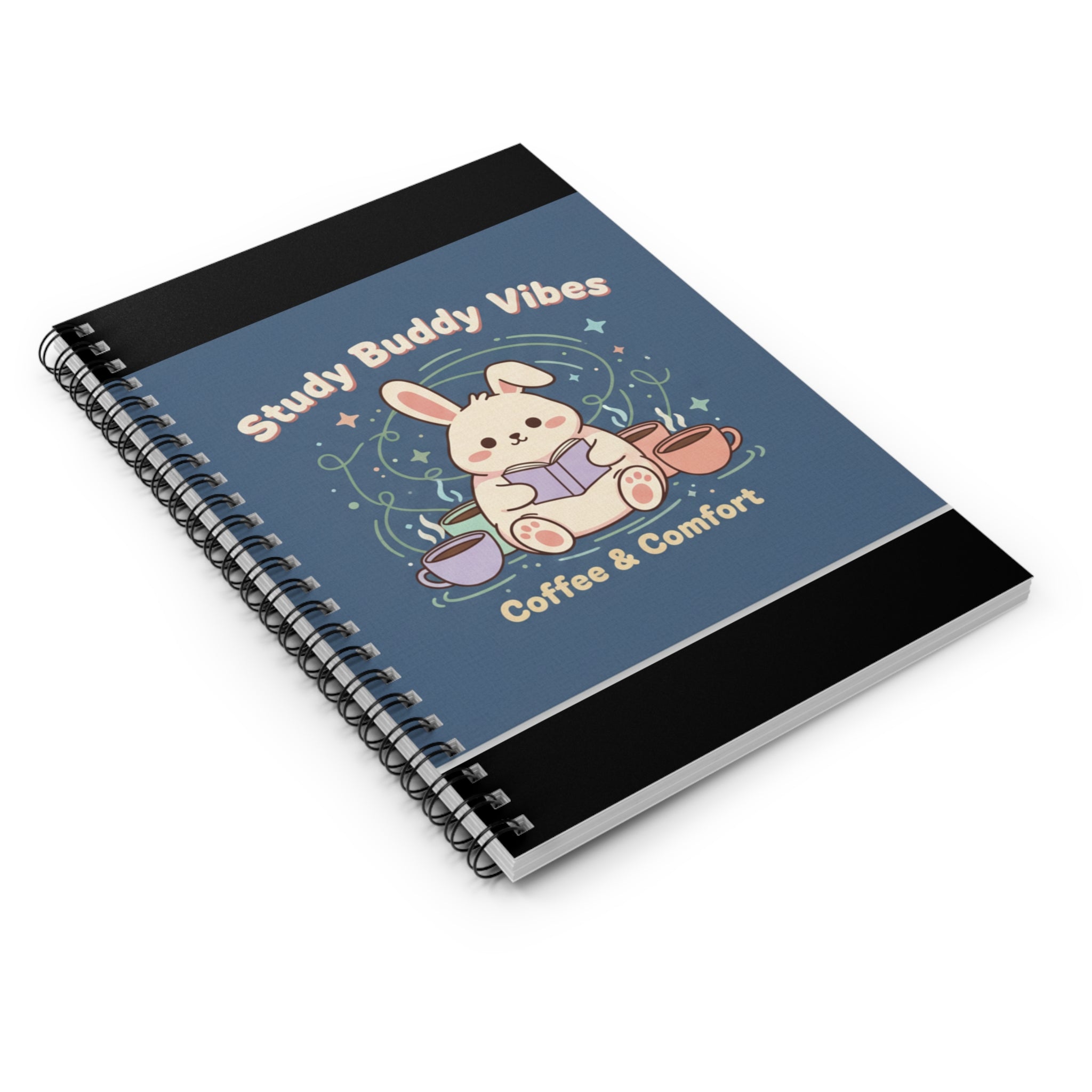 Bunny Spiral Notebook – Study Buddy Vibes Coffee Comfort