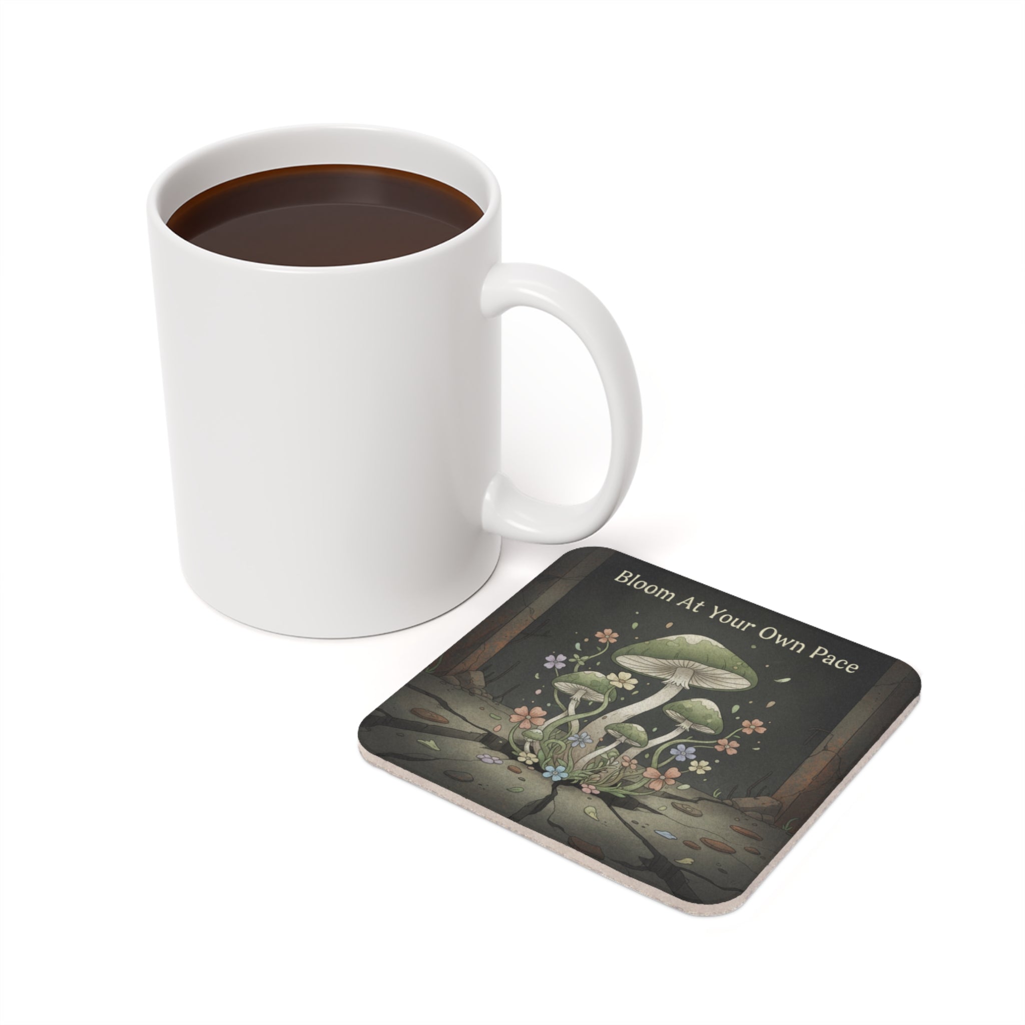 Black Cat Cork Coaster – Bloom at Your Own Pace