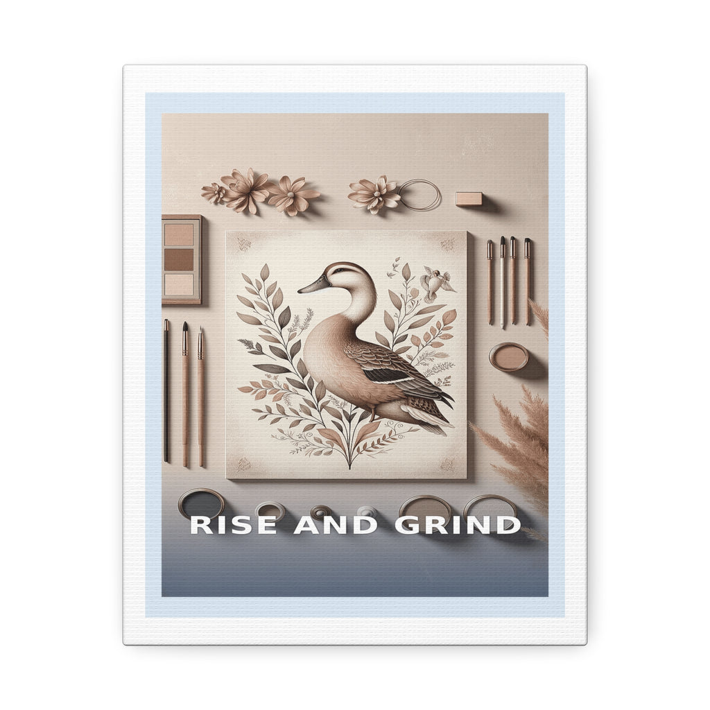 "Rise and Grind" Black Cat Canvas | College Girl Gift | Fashion | KayKay Classics