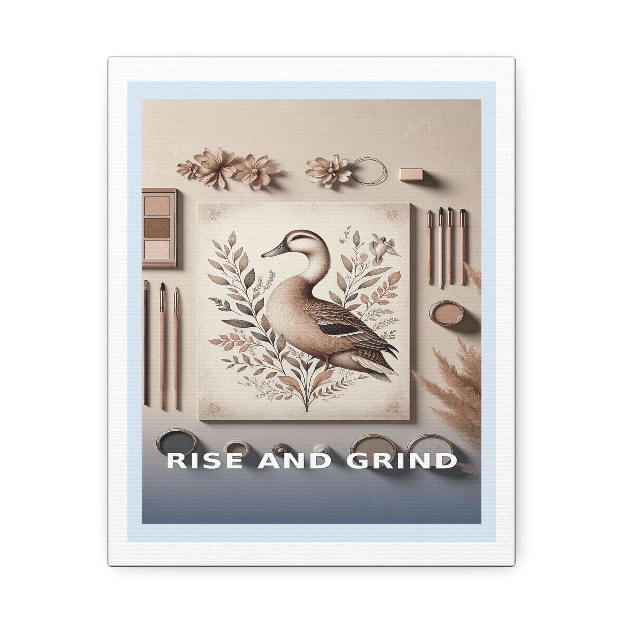 "Rise and Grind" Black Cat Canvas | College Girl Gift | Fashion | KayKay Classics