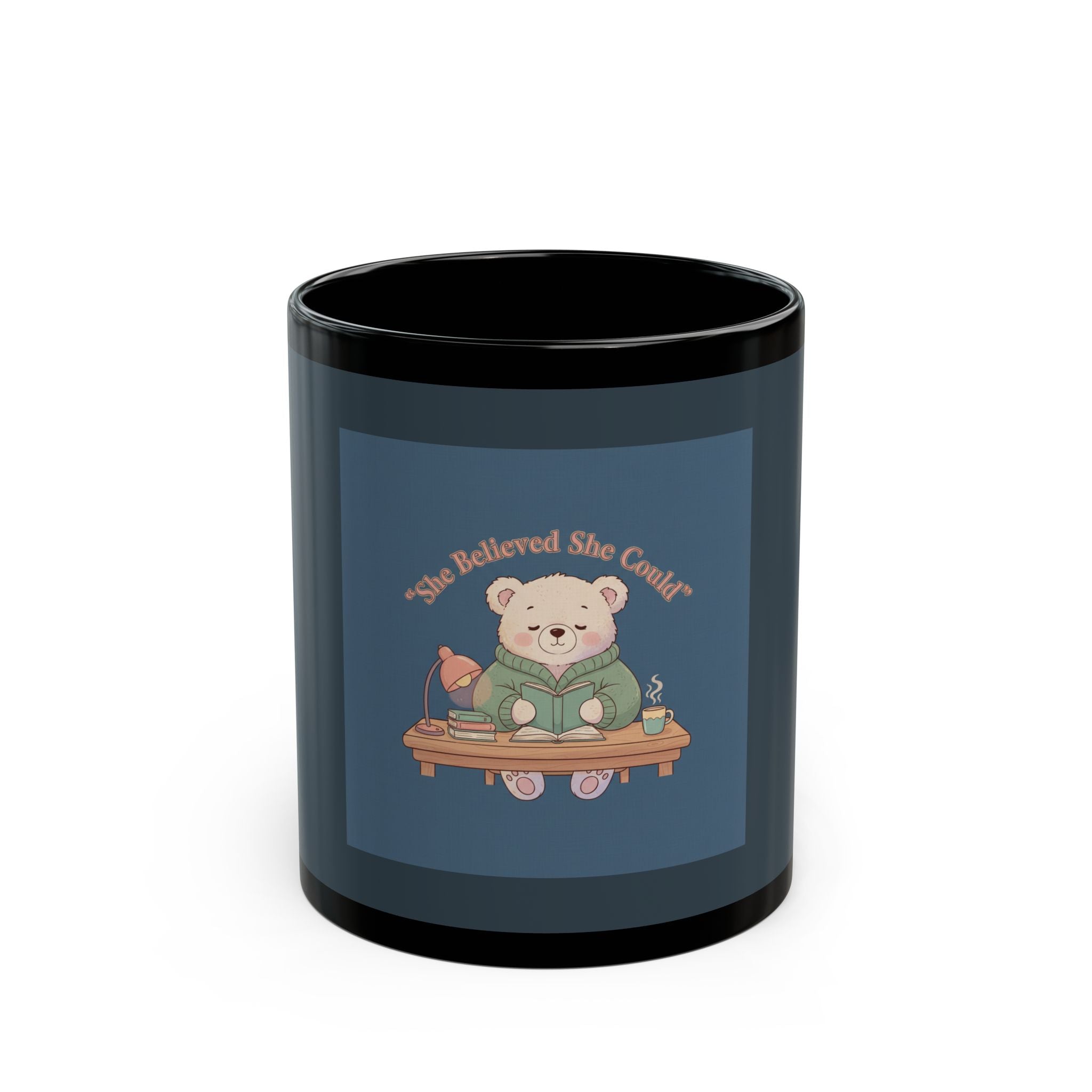 Bear Black Mug 11oz – She Believed She Could