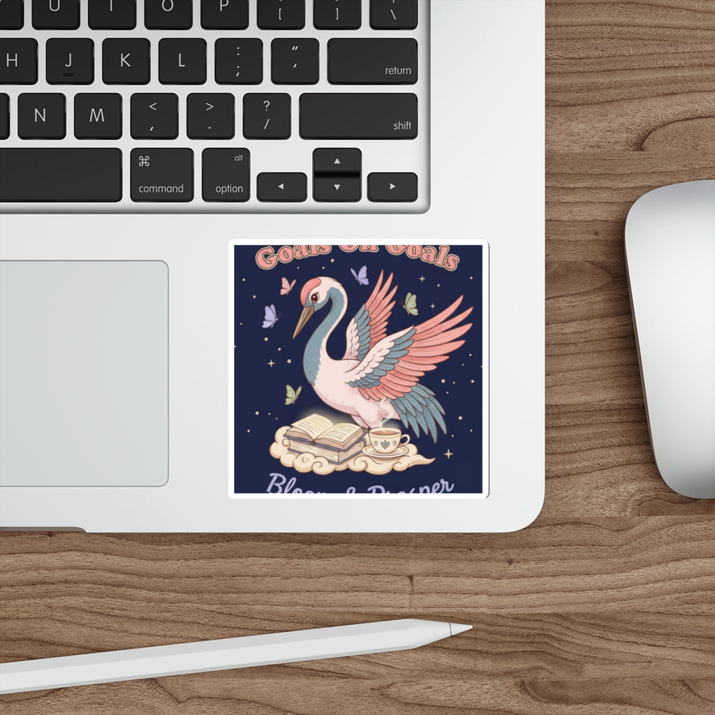 Crane Die-Cut Sticker – Goals on Goals Bloom Prosper
