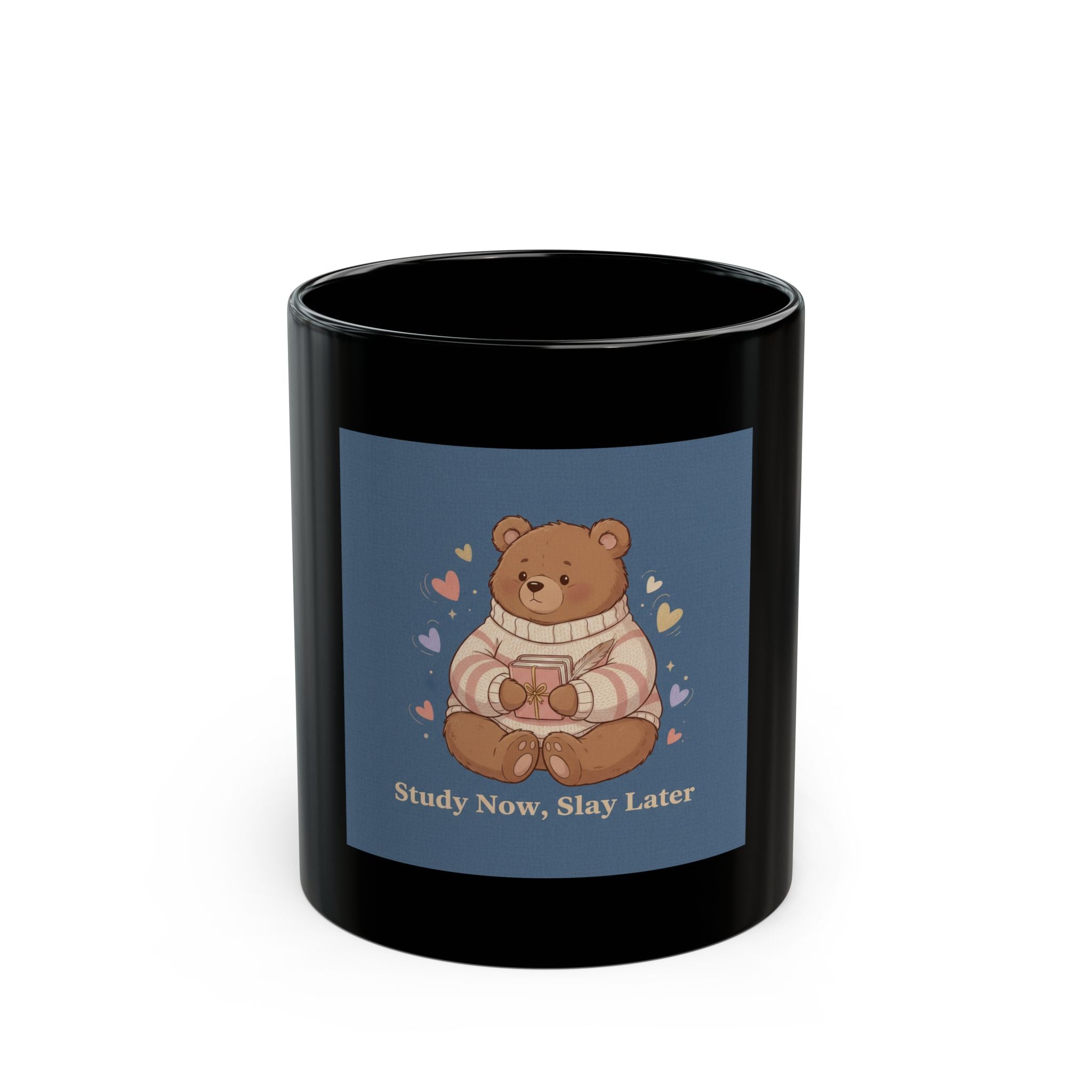 Bear Black Mug 11oz – Study Now Slay Later