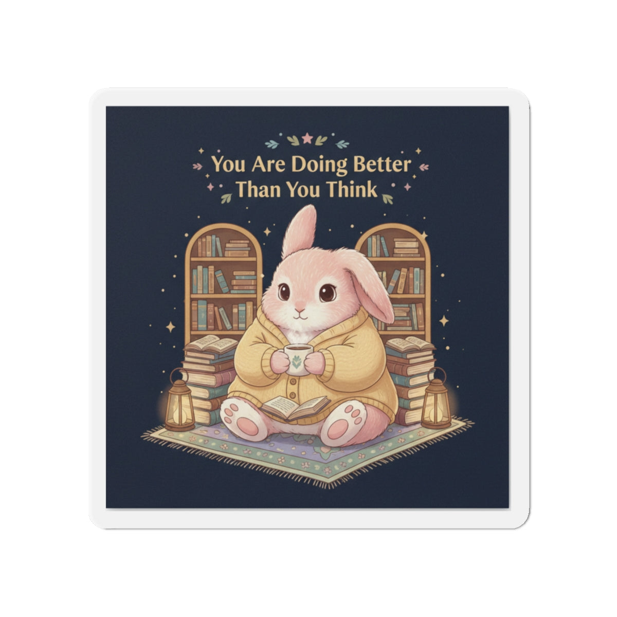 Bunny Die-Cut Magnet – You Are Doing Better Than You Think