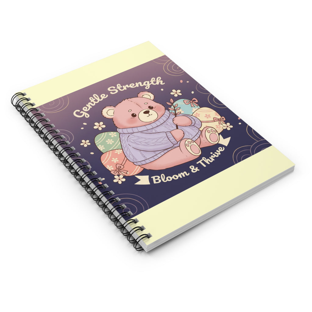 Bear Spiral Notebook – Gentle Strength Bloom Thrive