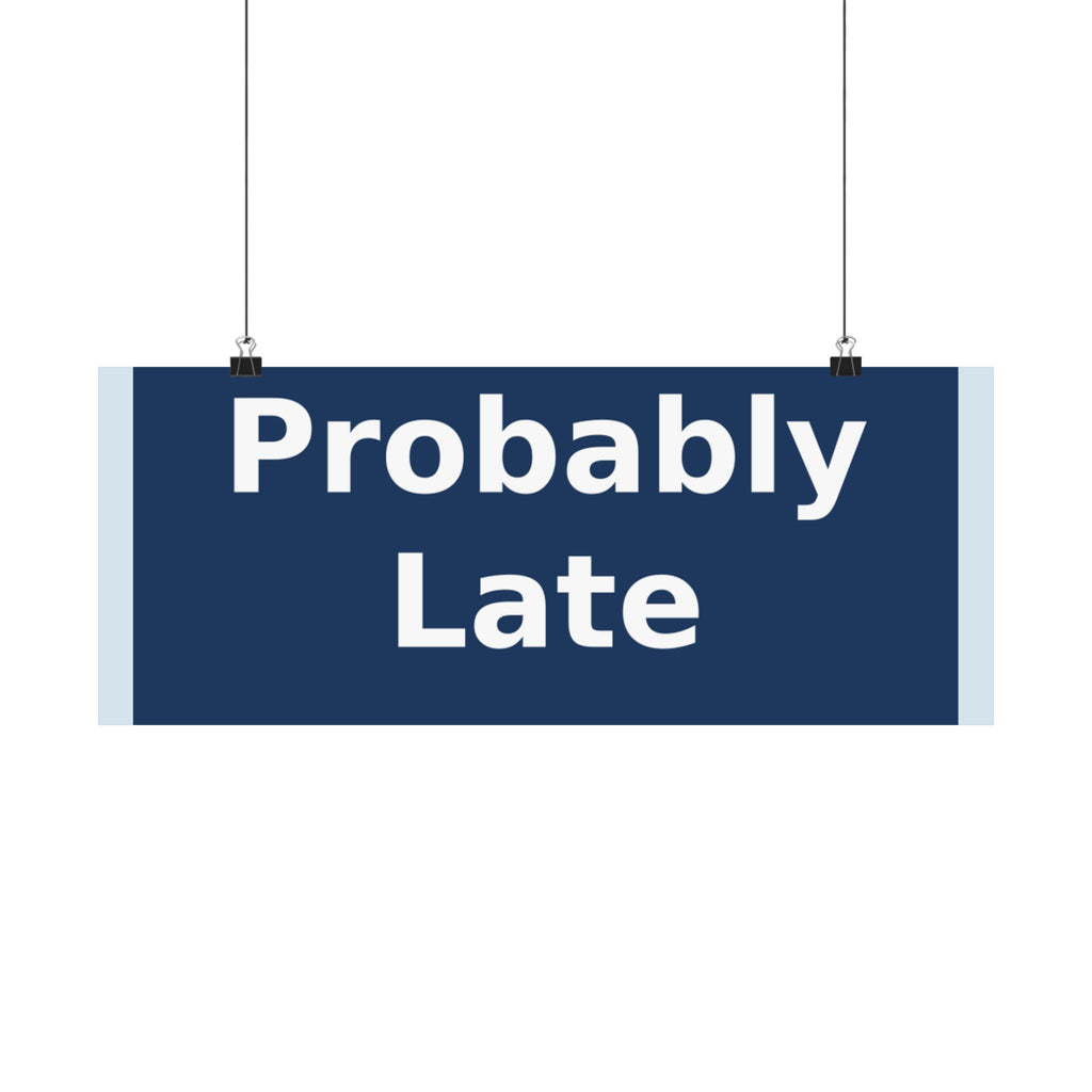 "Probably Late" Black Cat Poster | Trendy Gift for Her | Lifestyle | KayKay Classics