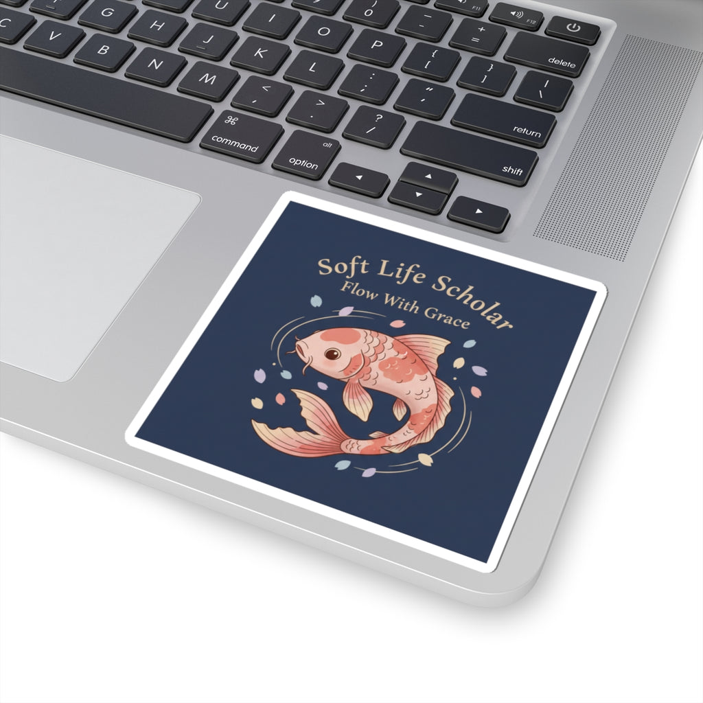 Koi Kiss-Cut Sticker – Soft Life Scholar Flow With Grace