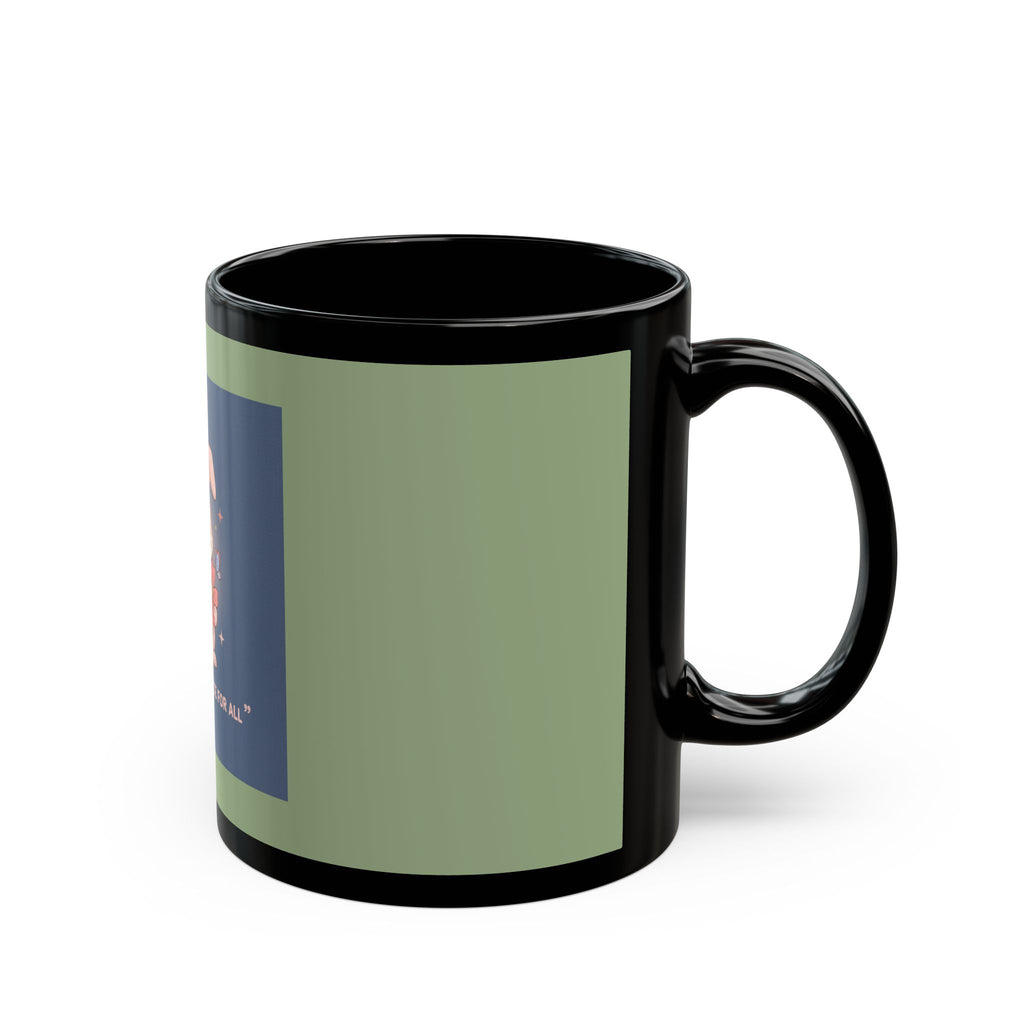 Rabbit Black Mug 11oz – Liberty and Justice for All