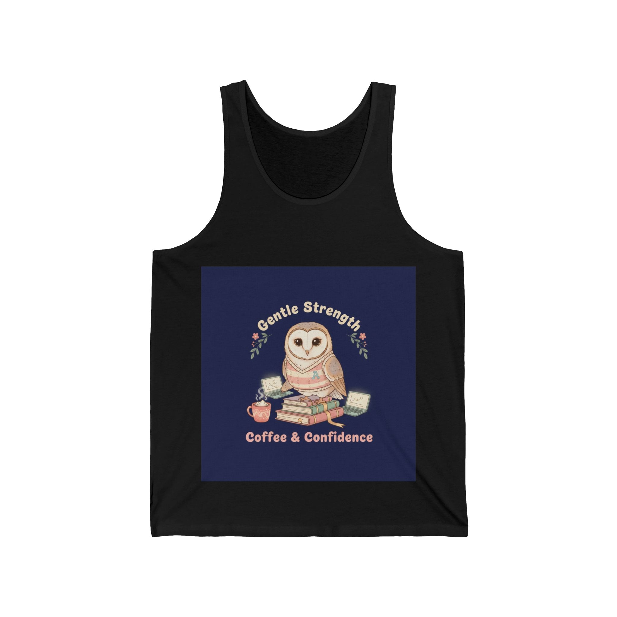 Owl Tank Top – Gentle Strength Coffee Confidence