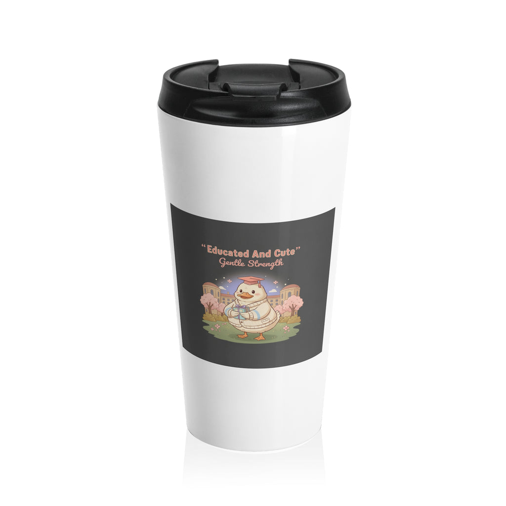 Duck In A Cardigan Travel Mug – Educated and Cute Gentle Strength