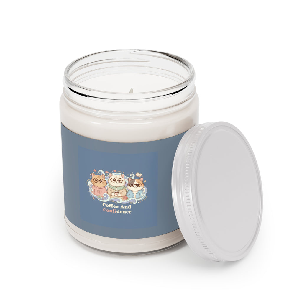 Cats With Glasses Scented Candle – Coffee and Confidence
